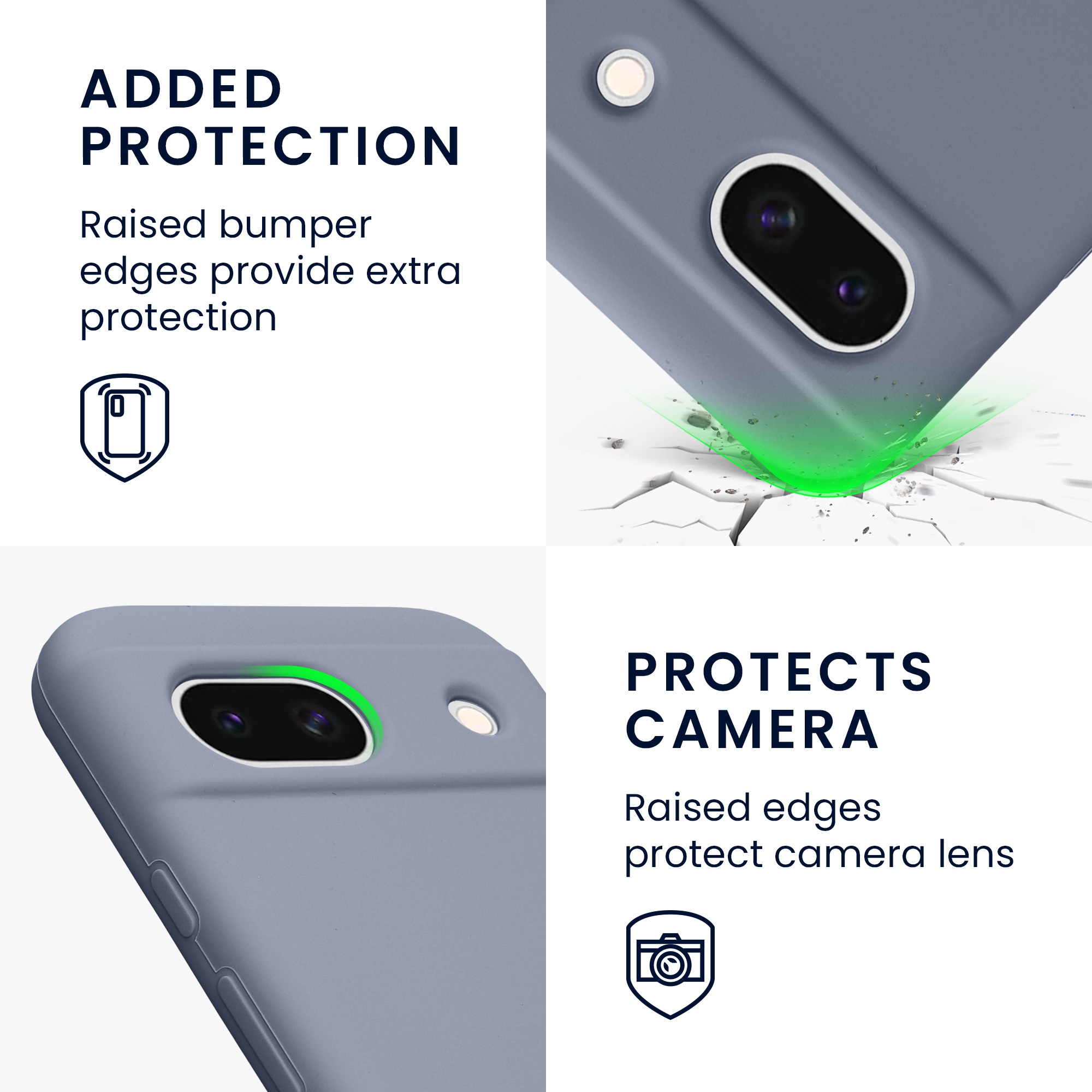 Silikonový kryt kwmobile pro Google Pixel 8a - Blue Grey