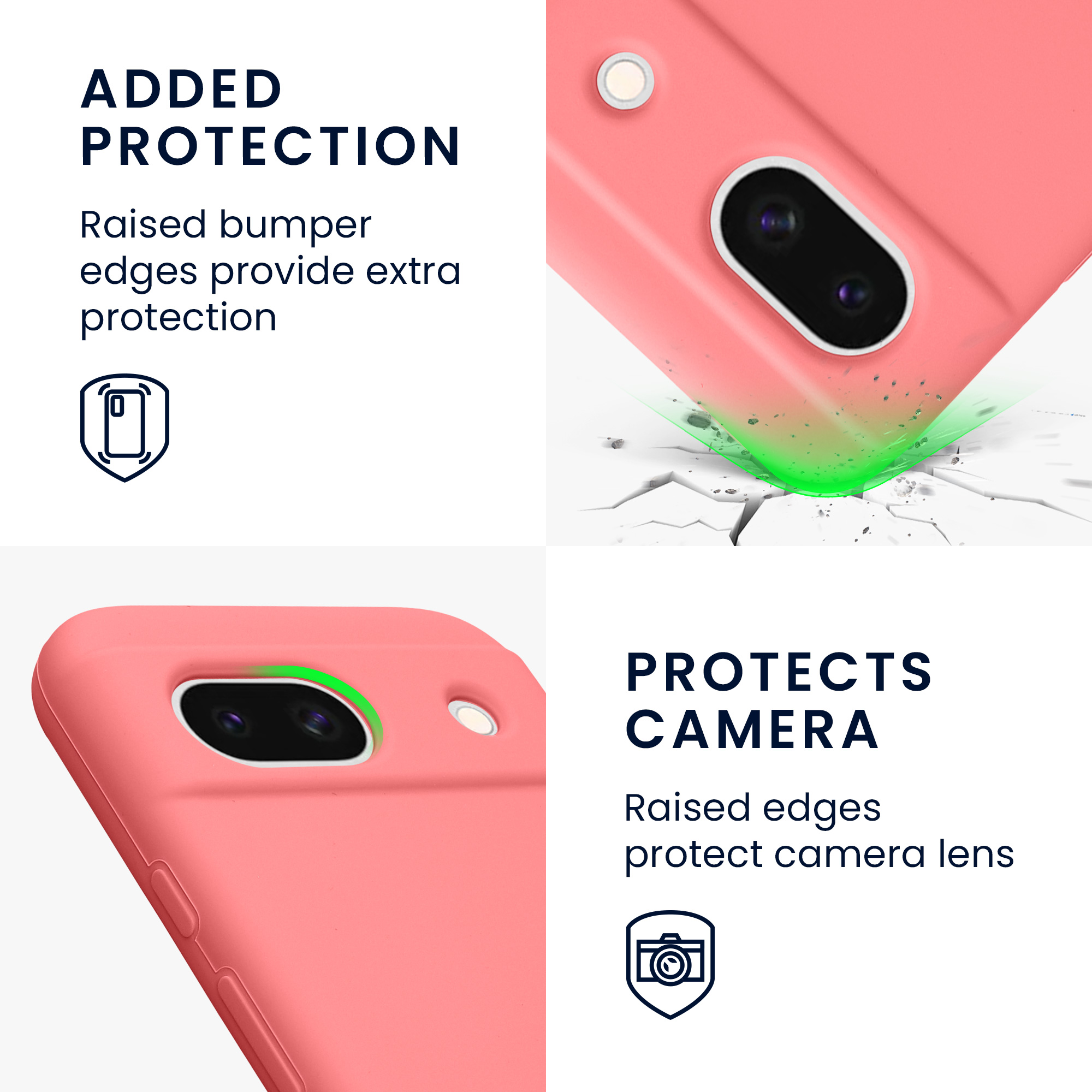 Silikonový kryt kwmobile pro Google Pixel 8a - pastelově korálové