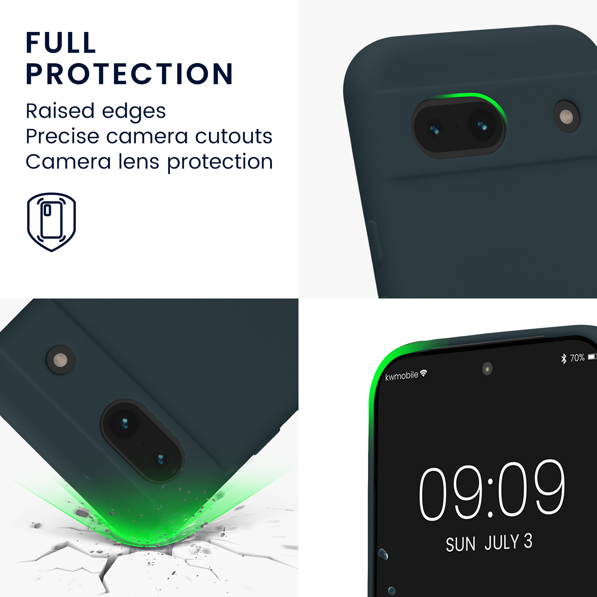 Silikonový kryt kwmobile pro Google Pixel 8a - tmavě šedé Dark Slate