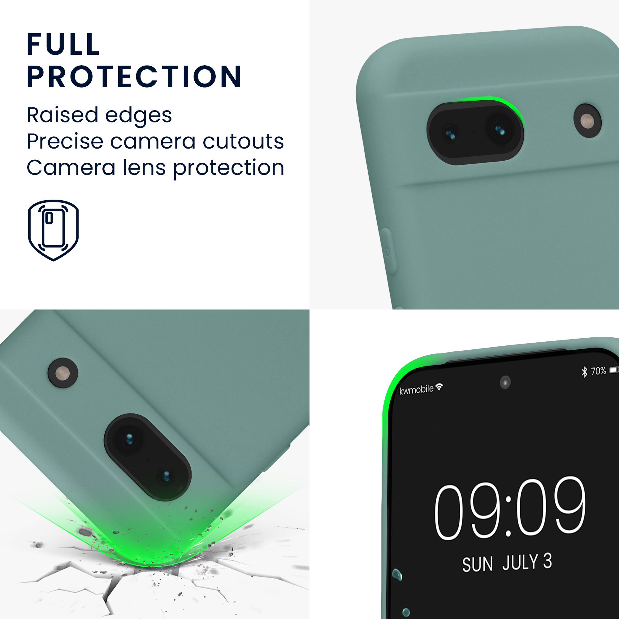 Silikonový kryt kwmobile pro Google Pixel 8a - tmavě modré Arctic Night