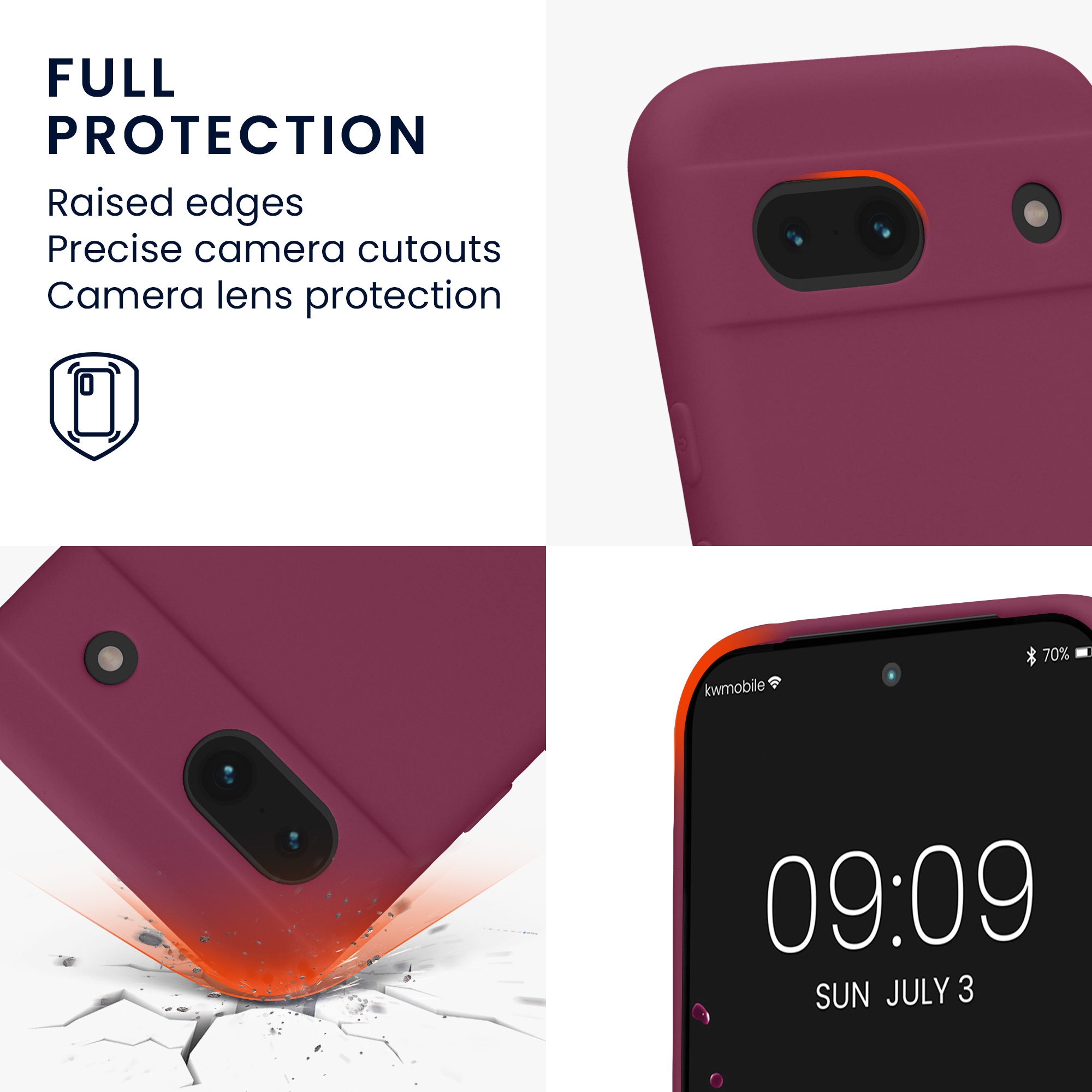 Kryt na mobil kwmobile pro Google Pixel 8a - purpurová Magenta