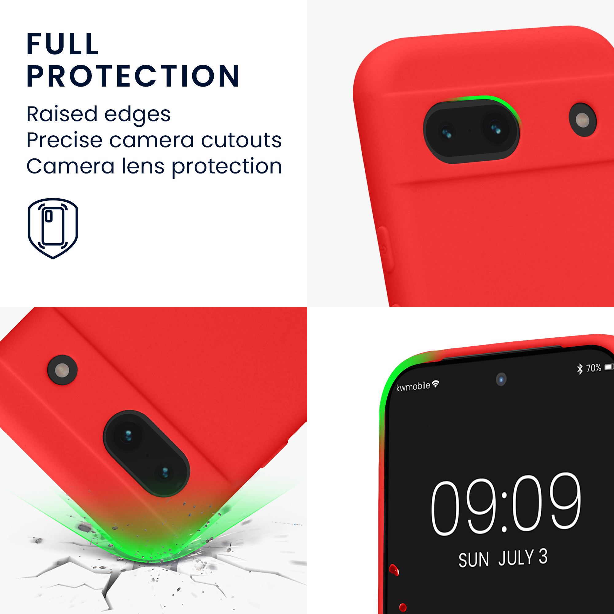 Silikonový kryt kwmobile pro Google Pixel 8a - Classic Red