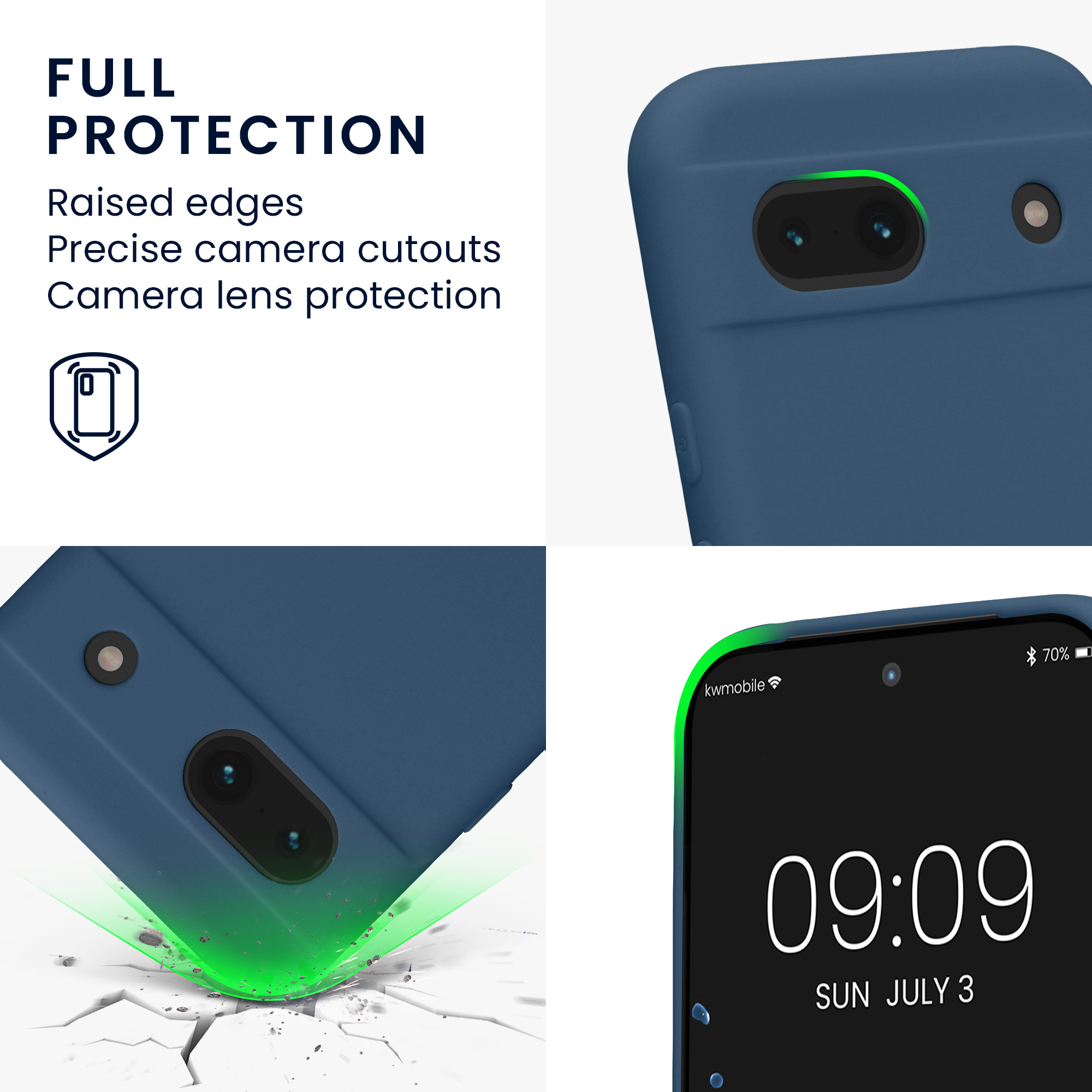 Silikonový kryt kwmobile pro Google Pixel 8a - Navy Blue