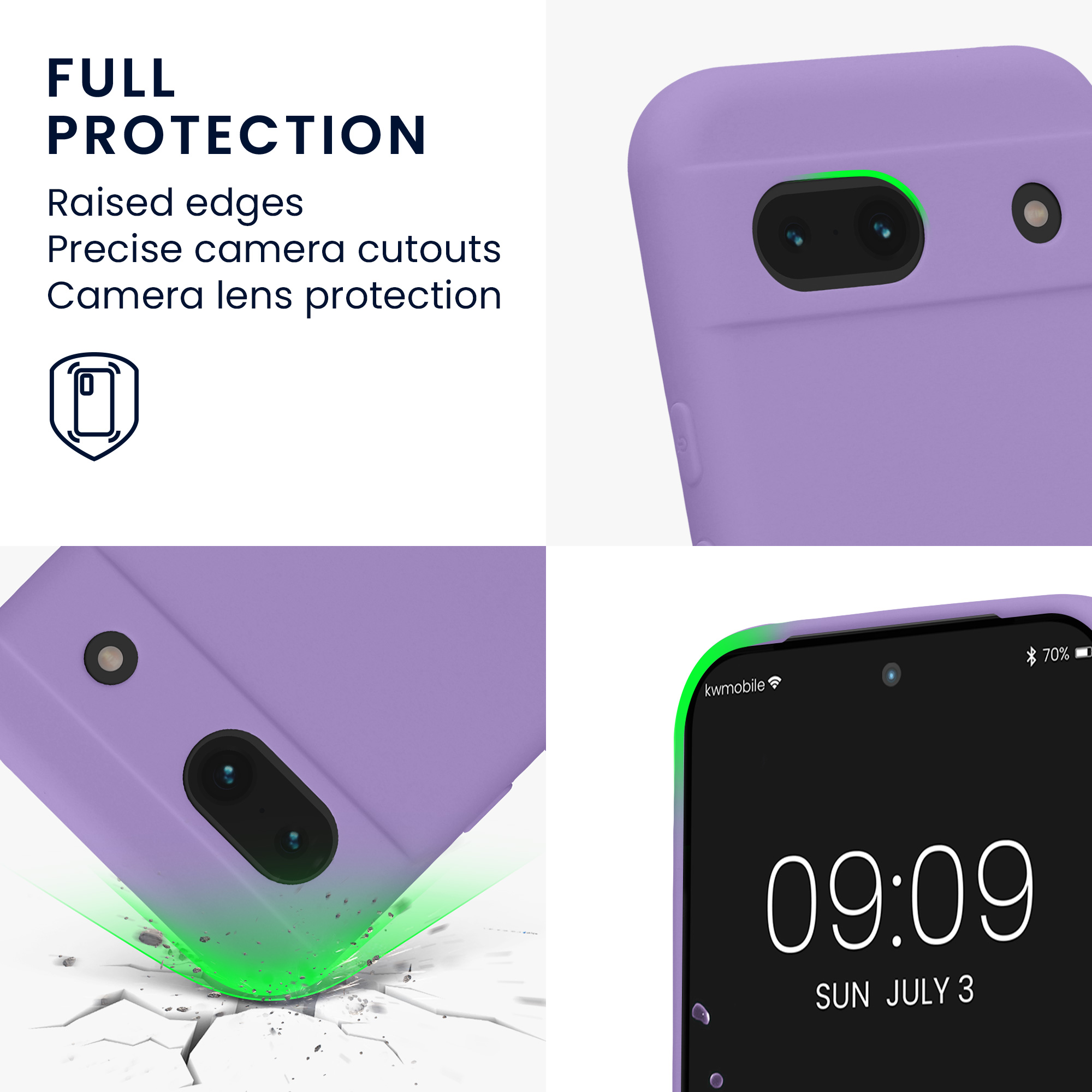 Silikonový kryt kwmobile pro Google Pixel 8a - Violet Purple