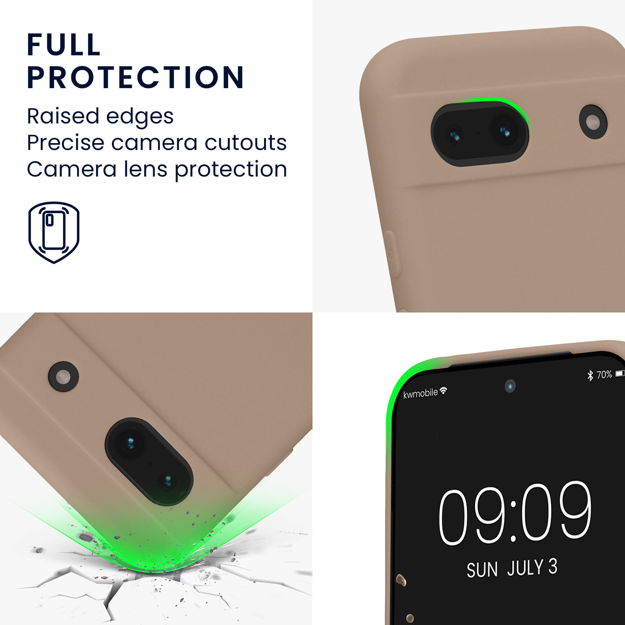 Silikonový kryt kwmobile pro Google Pixel 8a - krémové