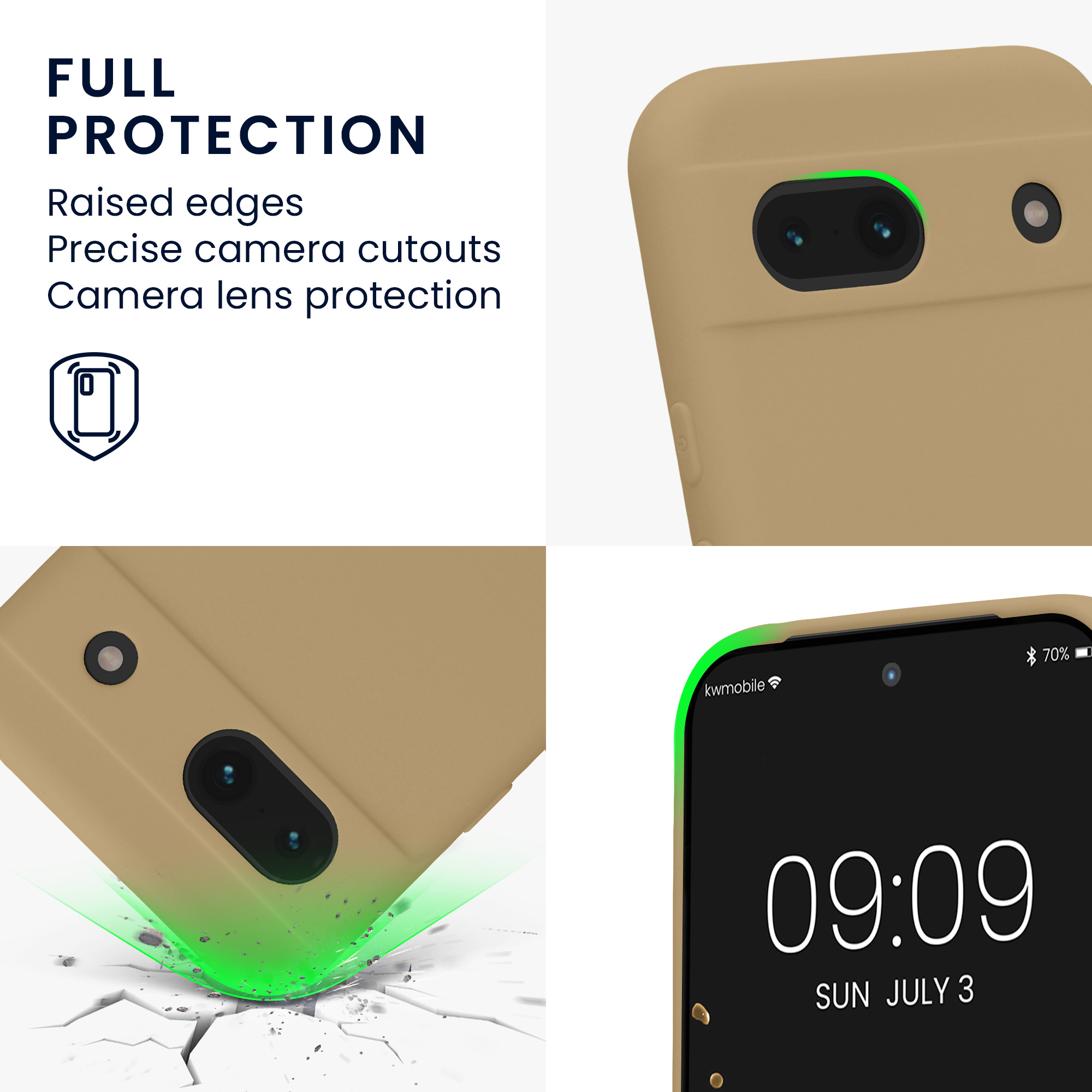 Silikonový kryt kwmobile pro Google Pixel 8a - Brownish Grey