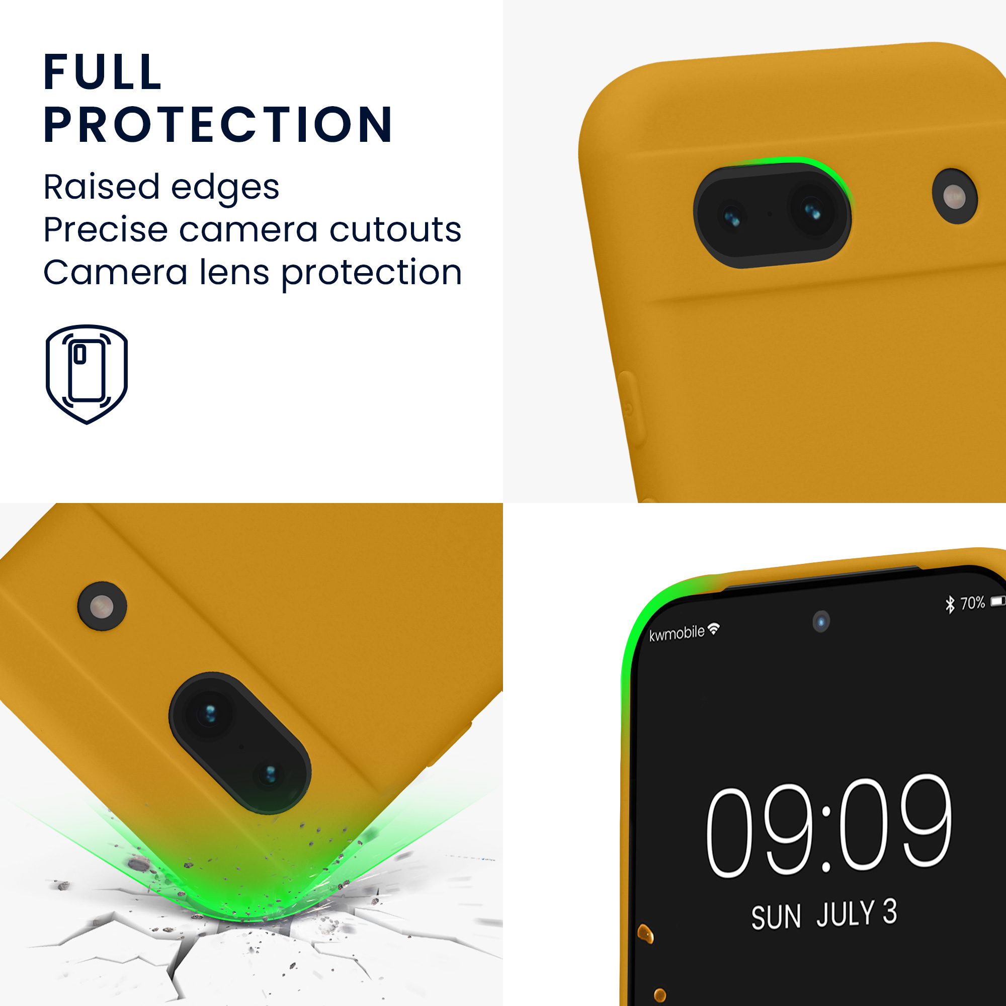 Pouzdro pro Google Pixel 8a kwmobile tenké TPU - medově žlutá