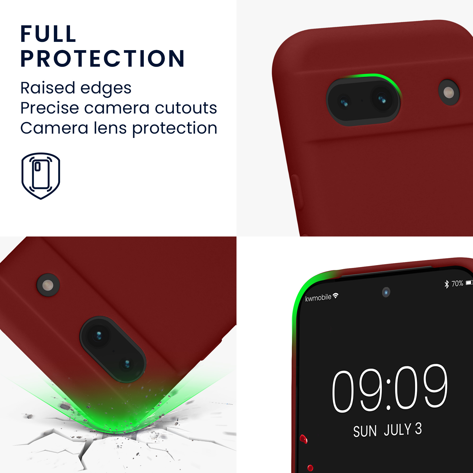 Pouzdro pro Google Pixel 8a kwmobile tenké TPU - rebarborová červená