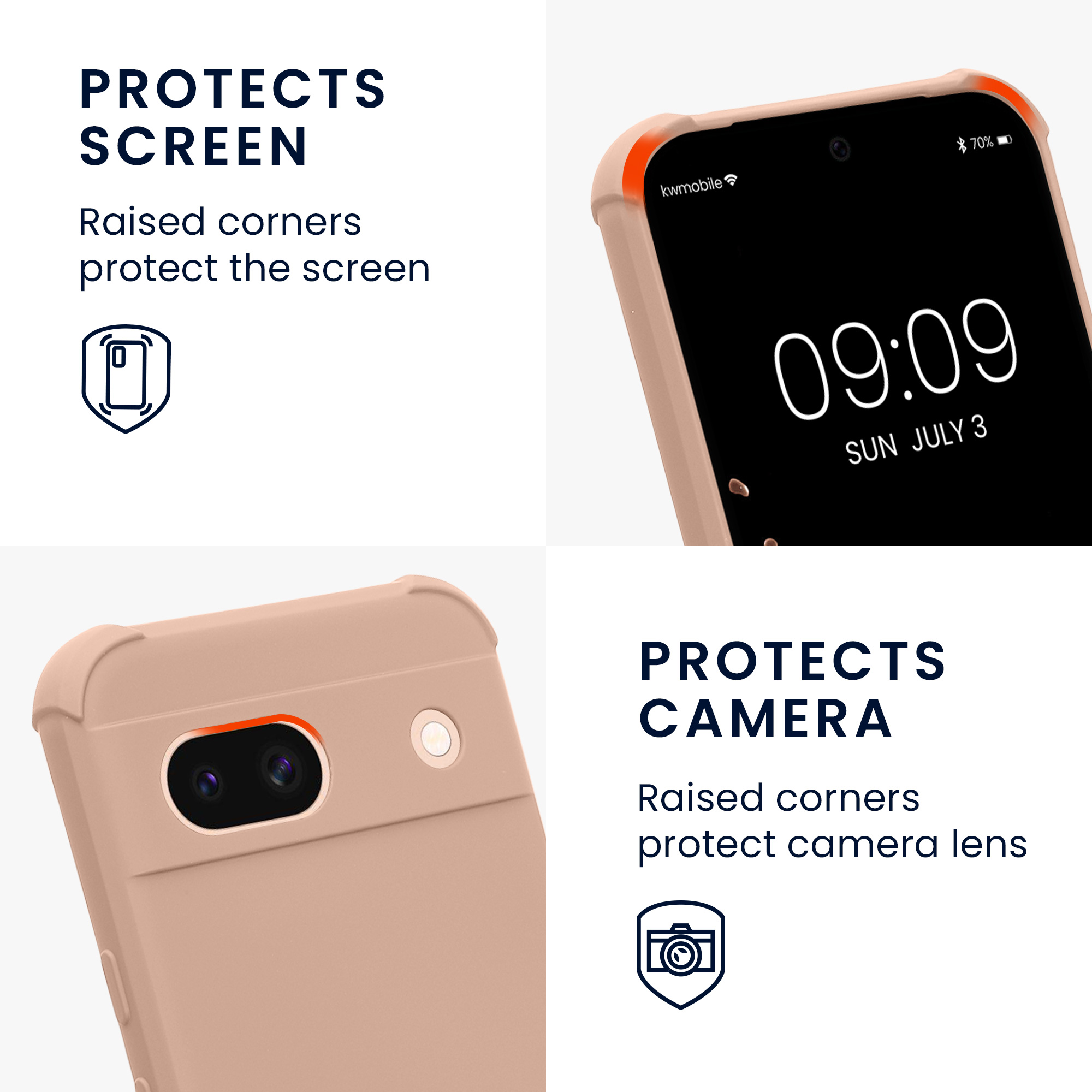 Crossbody kryt kwmobile pro Google Pixel 8a - krémově béžové Coconut Swirl