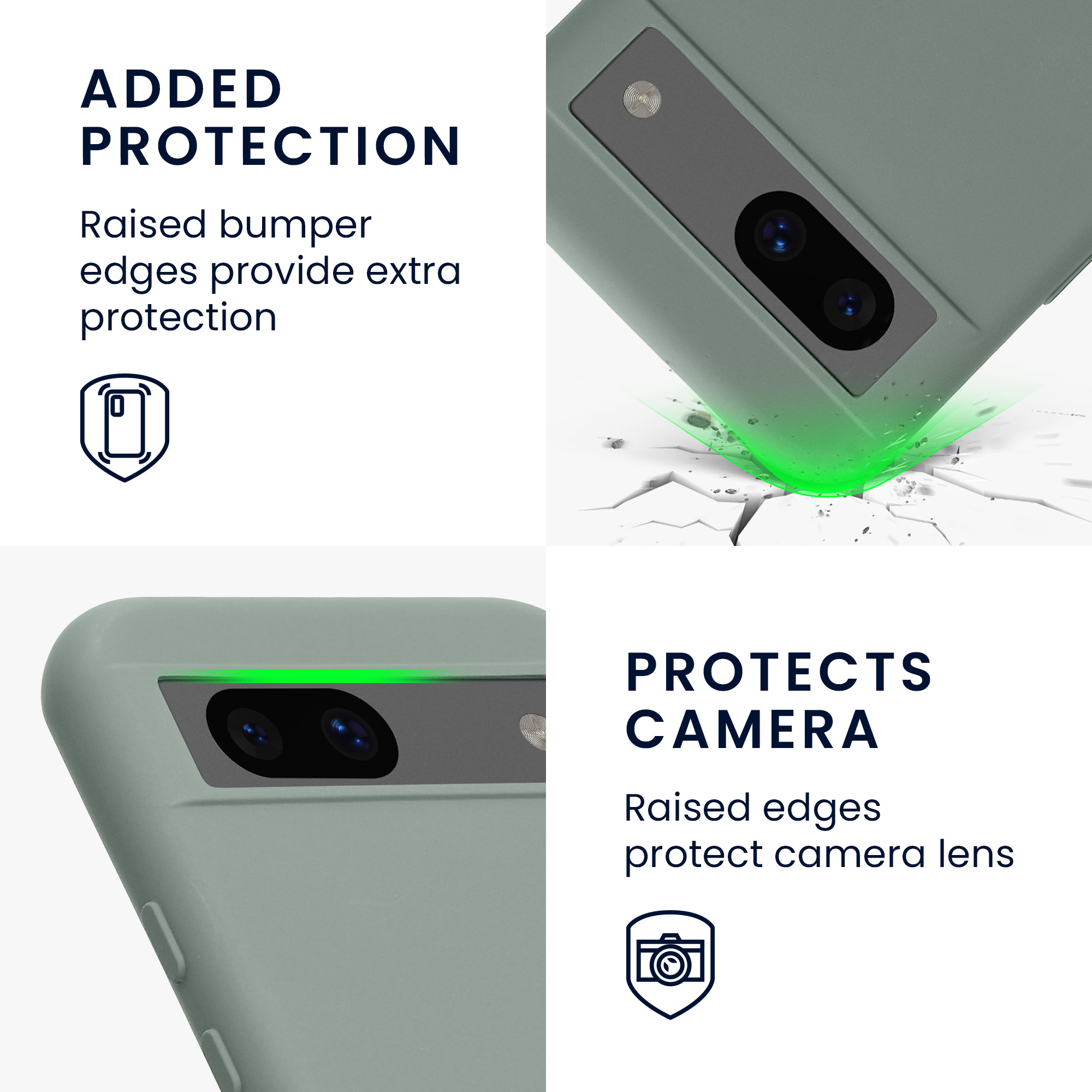 Silikonový kryt kwmobile pro Google Pixel 8a - Gray Green