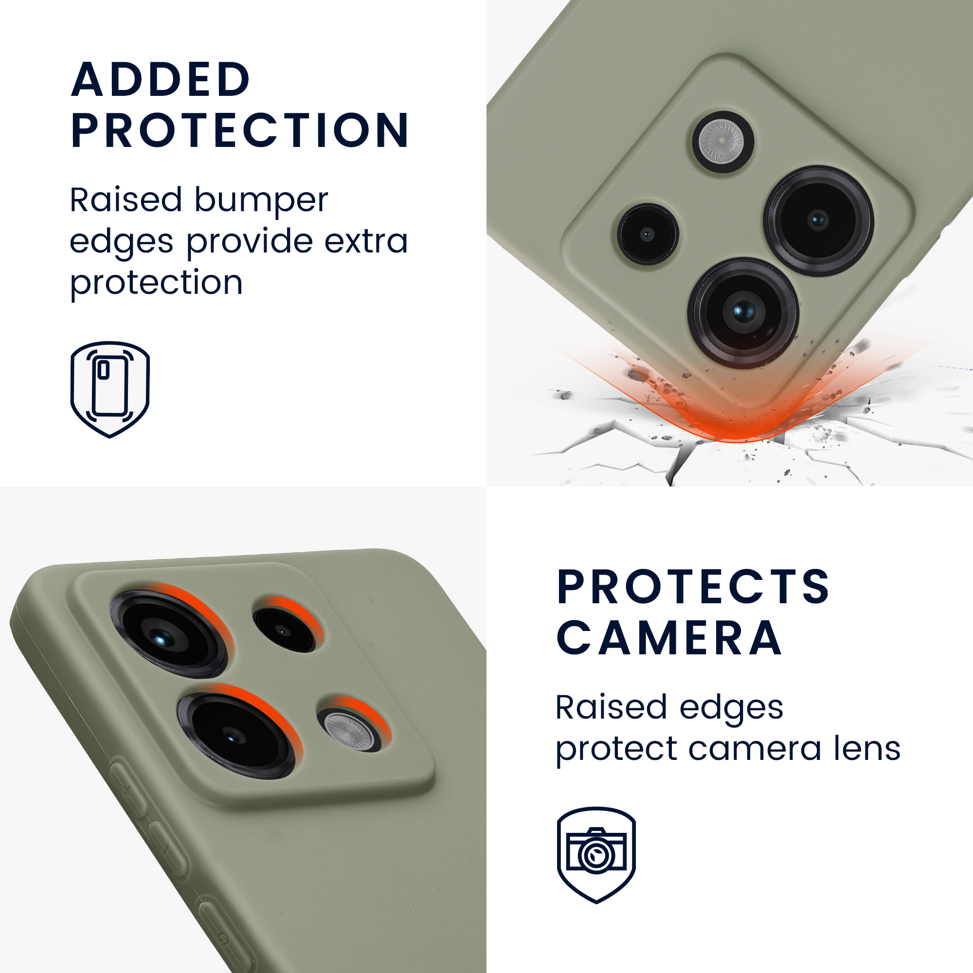 Kryt Xiaomi Redmi Note 13 Pro 5G silikonový TPU šedozelená kwmobile