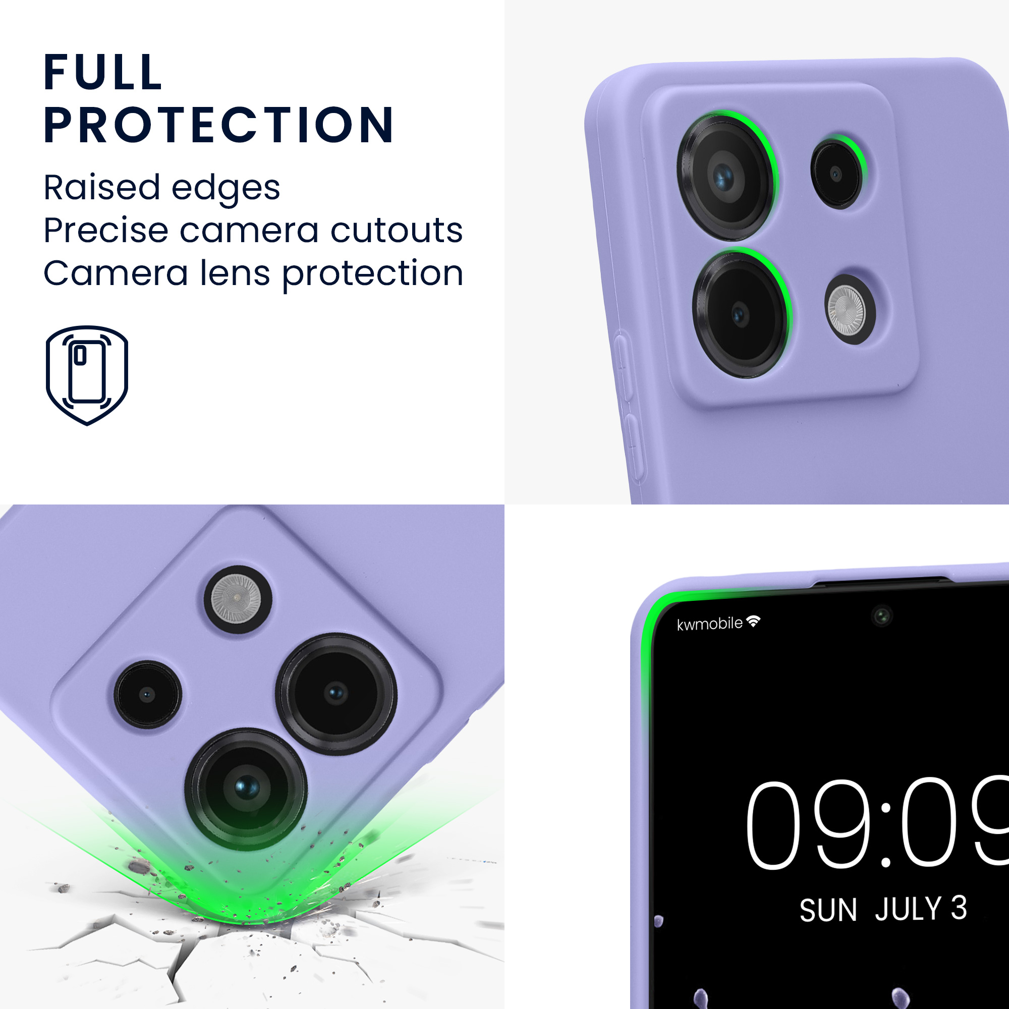 Pouzdro pro Xiaomi Redmi Note 13 Pro 5G / Poco X6 5G kwmobile tenké TPU - levandulová