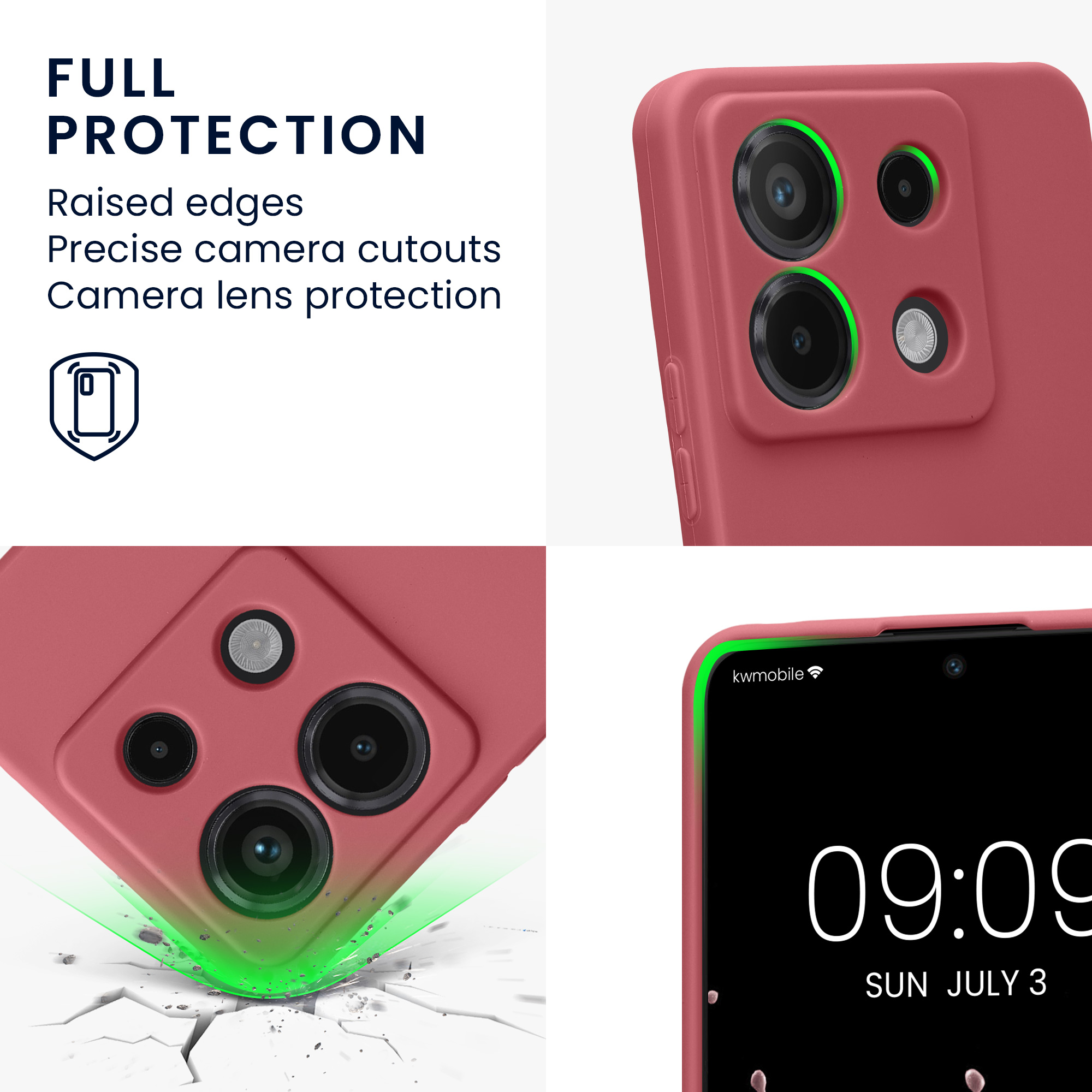 Kryt Xiaomi Redmi Note 13 Pro 5G silikonový TPU červená kwmobile