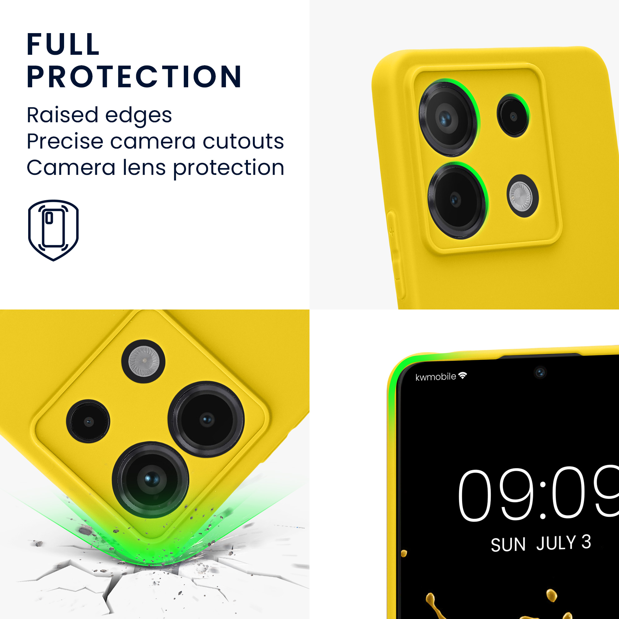Kryt Xiaomi Redmi Note 13 Pro 5G silikonový TPU zářivě žlutá kwmobile