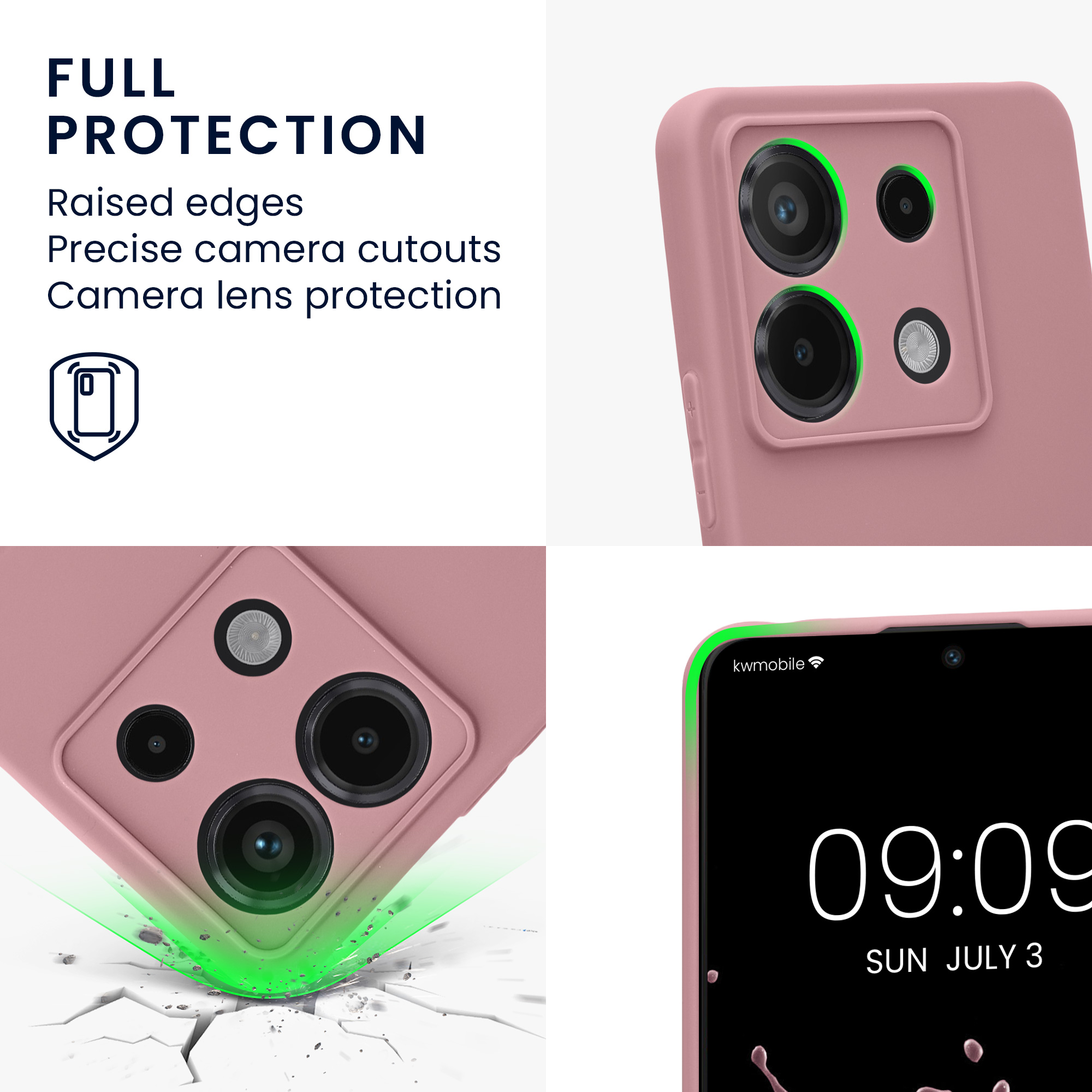 Kryt Xiaomi Redmi Note 13 Pro 5G silikonový TPU růžová kwmobile