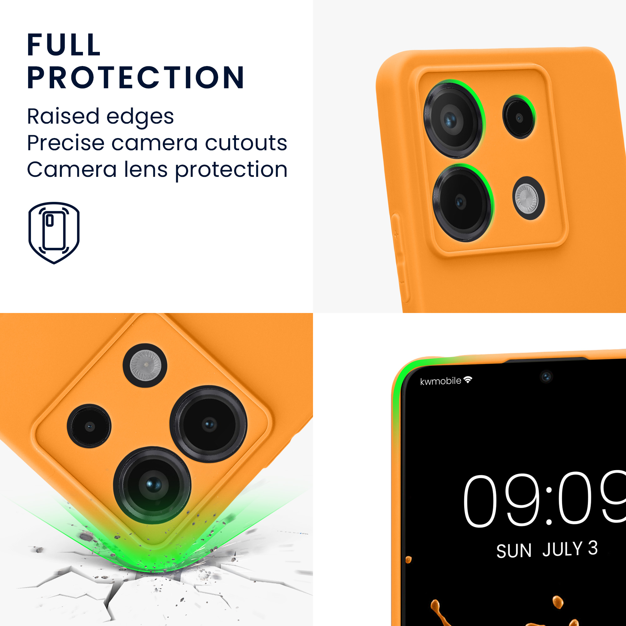 Kryt Xiaomi Redmi Note 13 Pro 5G silikonový TPU oranžová kwmobile