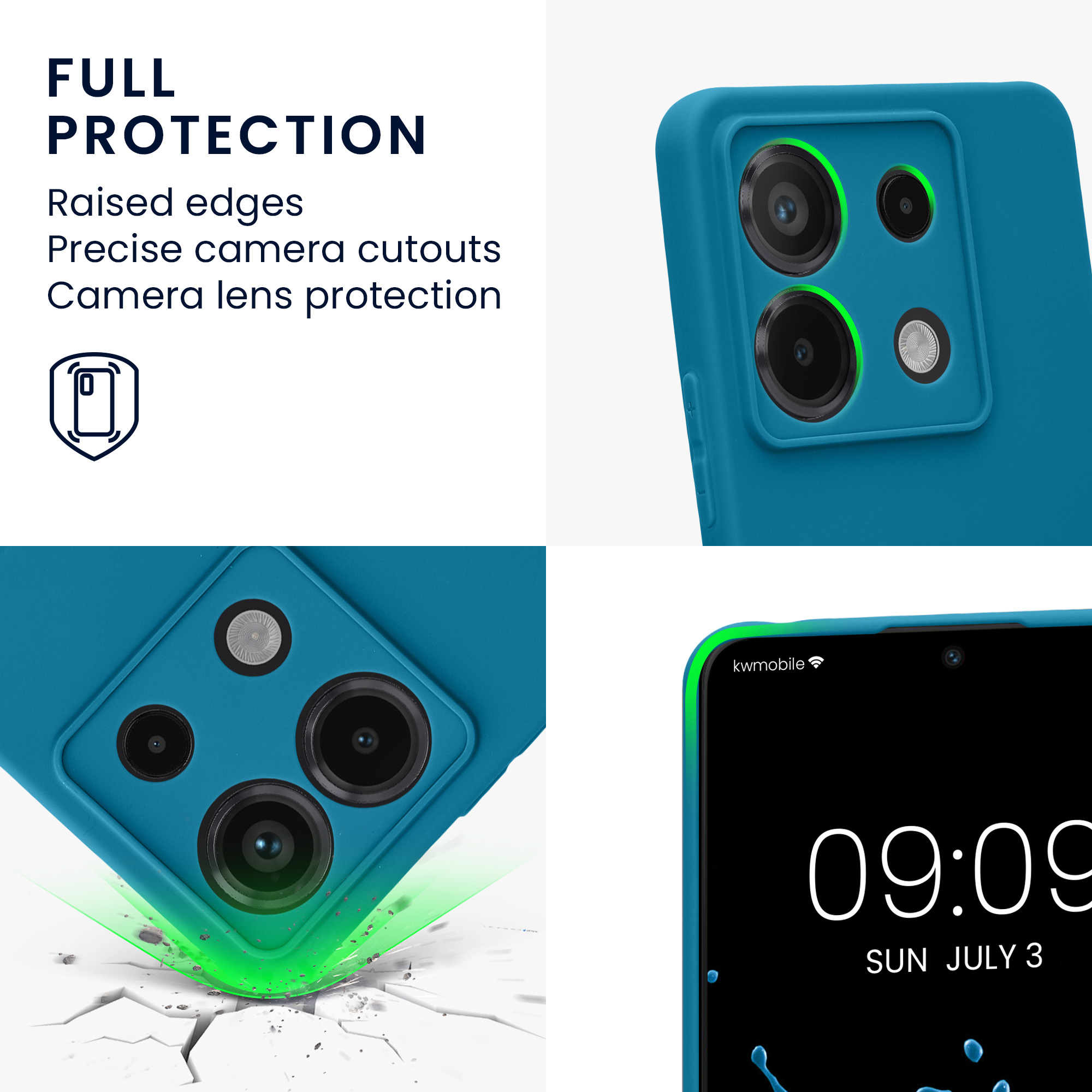 Kryt Xiaomi Redmi Note 13 Pro 5G silikonový TPU karibská modrá kwmobile