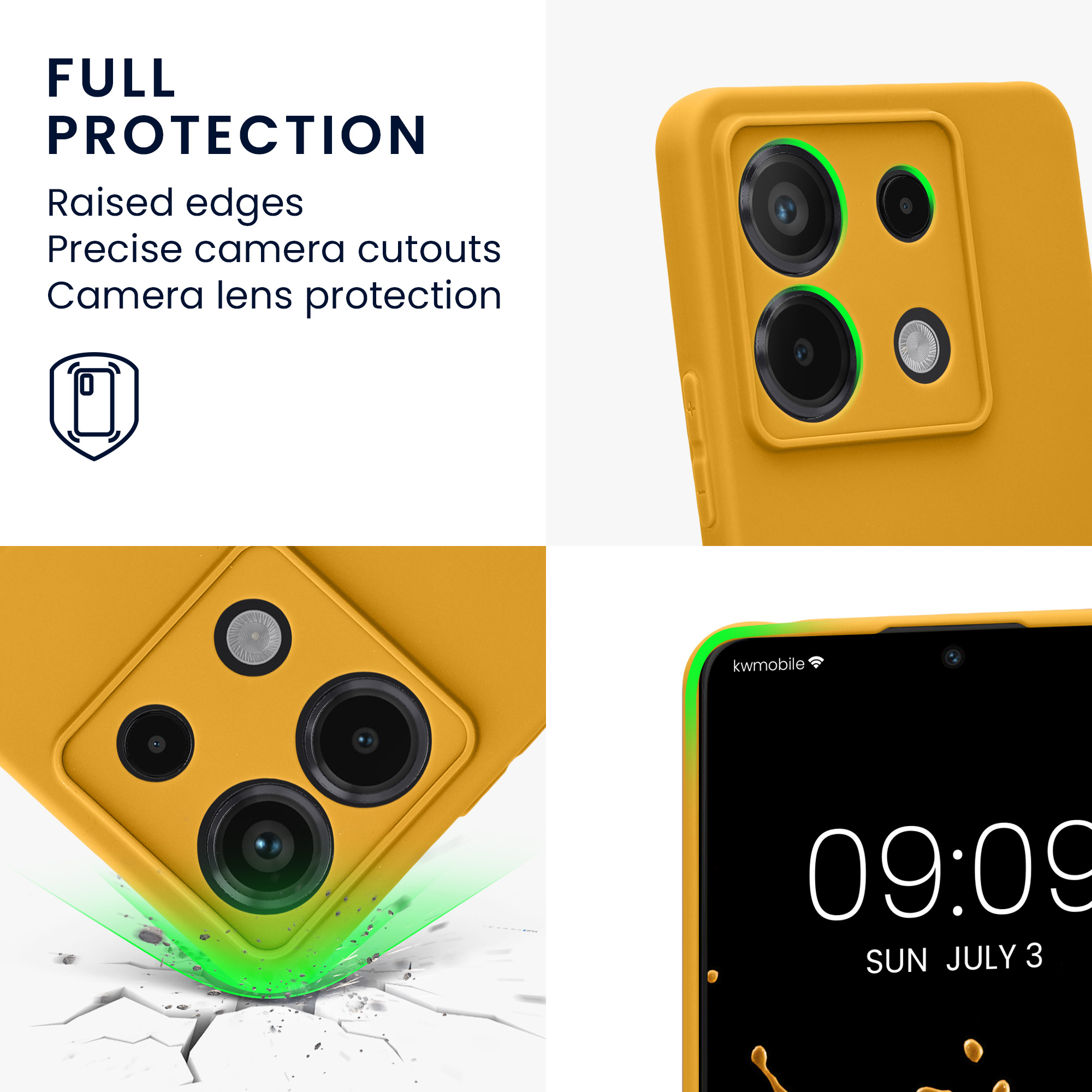 Kryt Xiaomi Redmi Note 13 Pro 5G silikonový TPU žlutá kwmobile