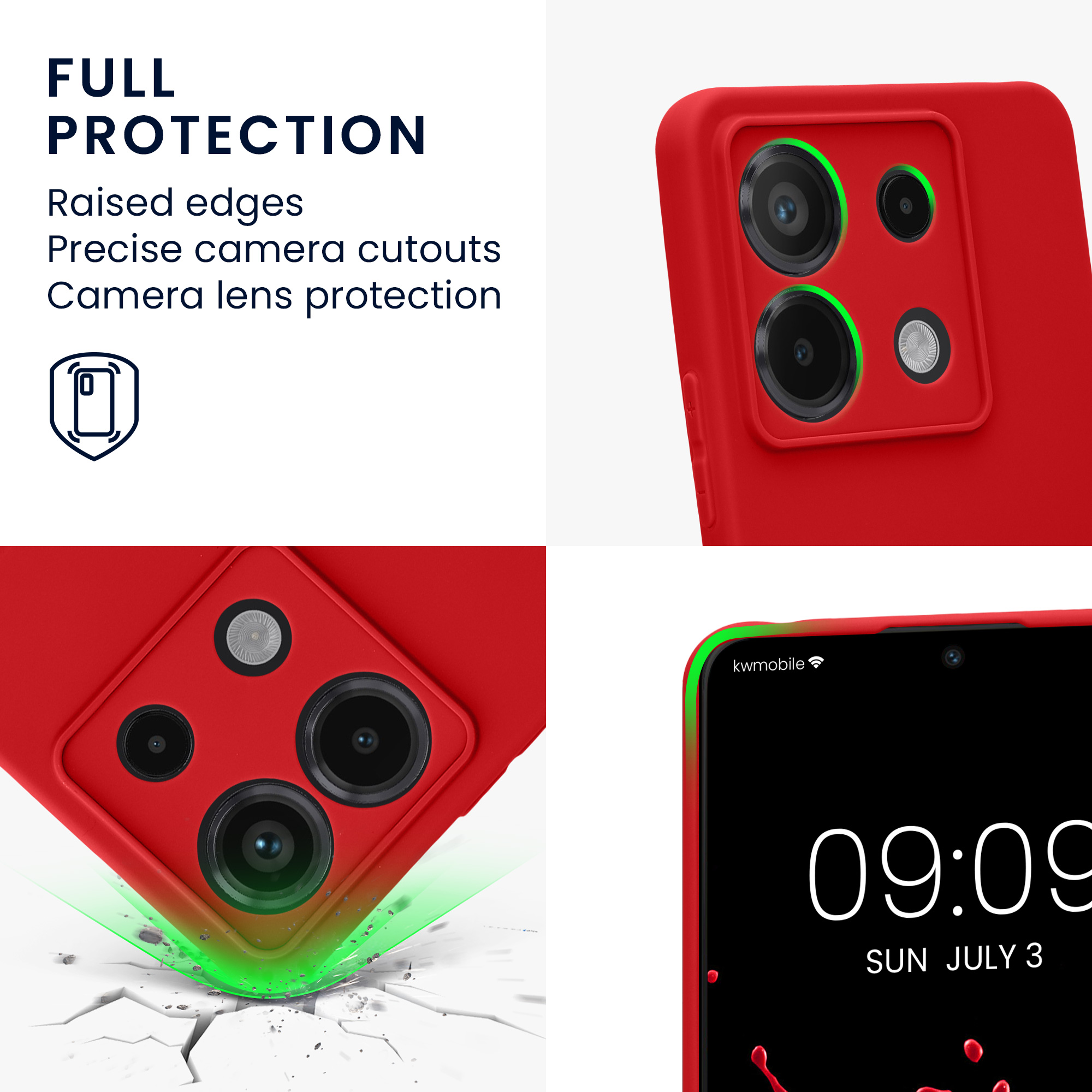Kryt Xiaomi Redmi Note 13 Pro 5G silikonový TPU červená kwmobile