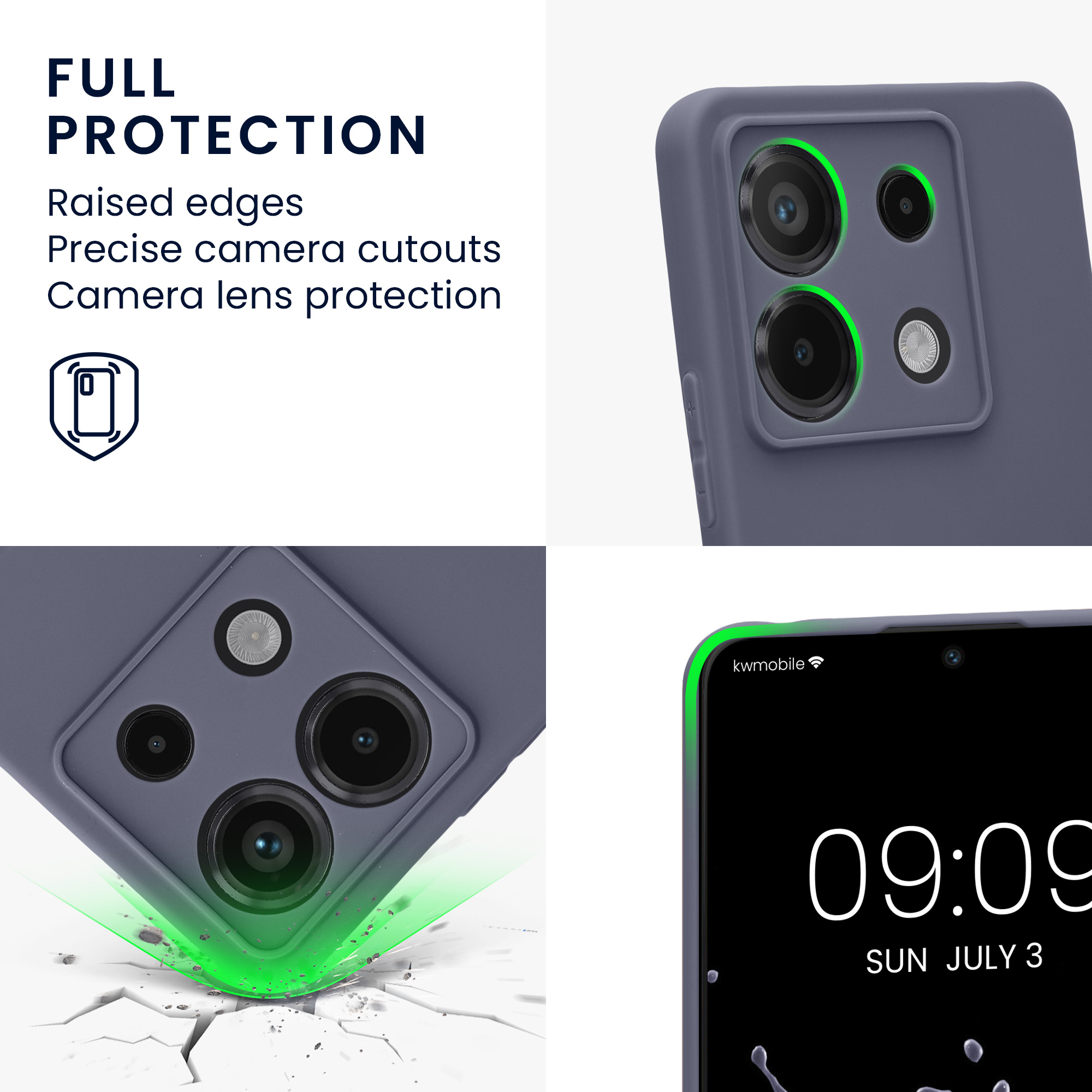 Kryt Xiaomi Redmi Note 13 Pro 5G silikonový TPU modrá kwmobile