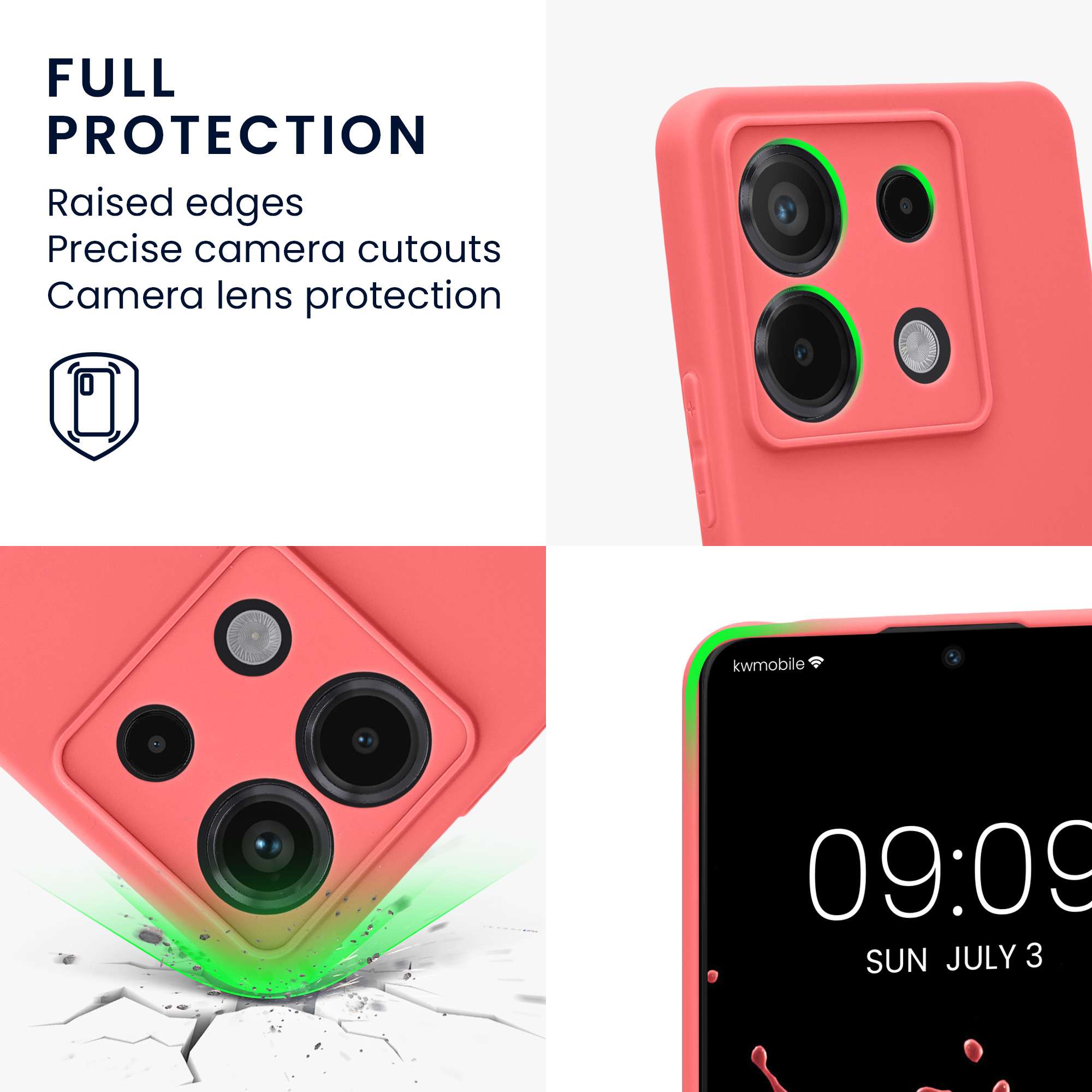 Kryt Xiaomi Redmi Note 13 Pro 5G silikonový TPU korálová kwmobile