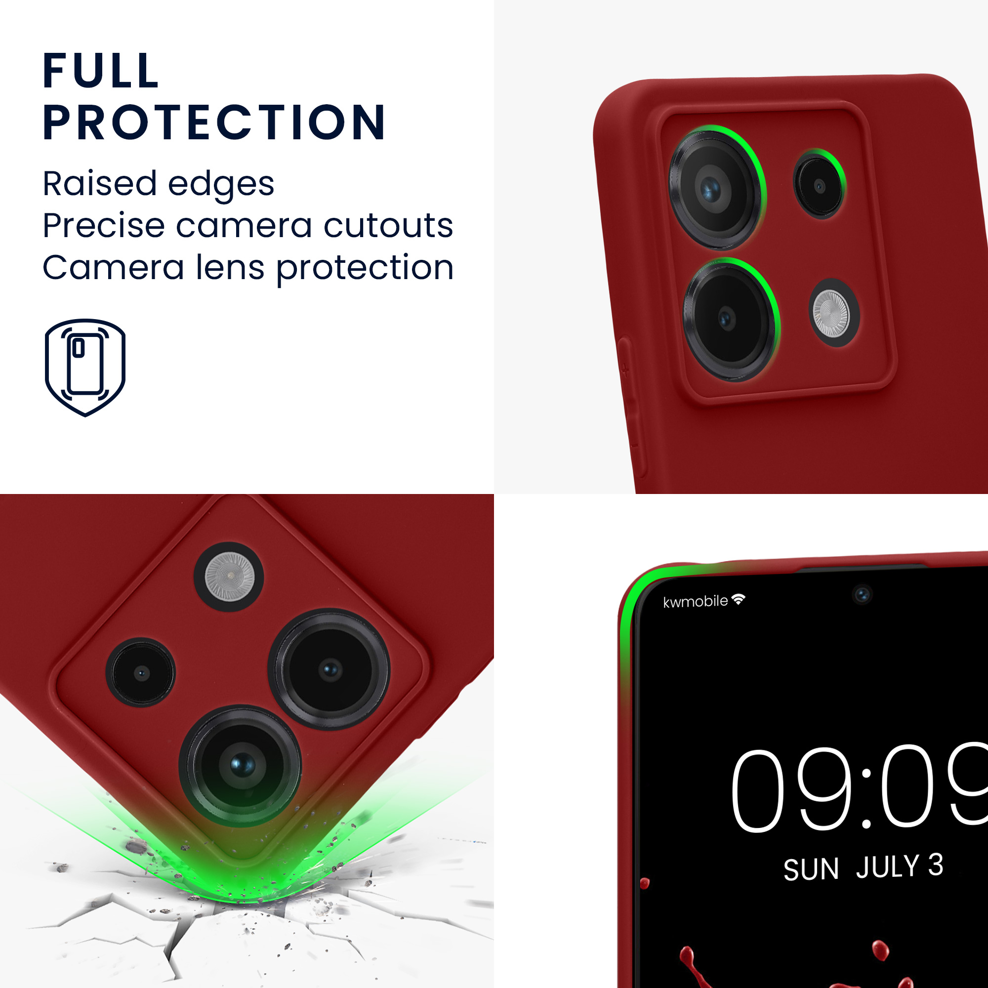 Kryt Xiaomi Redmi Note 13 Pro 5G silikonový TPU červená kwmobile
