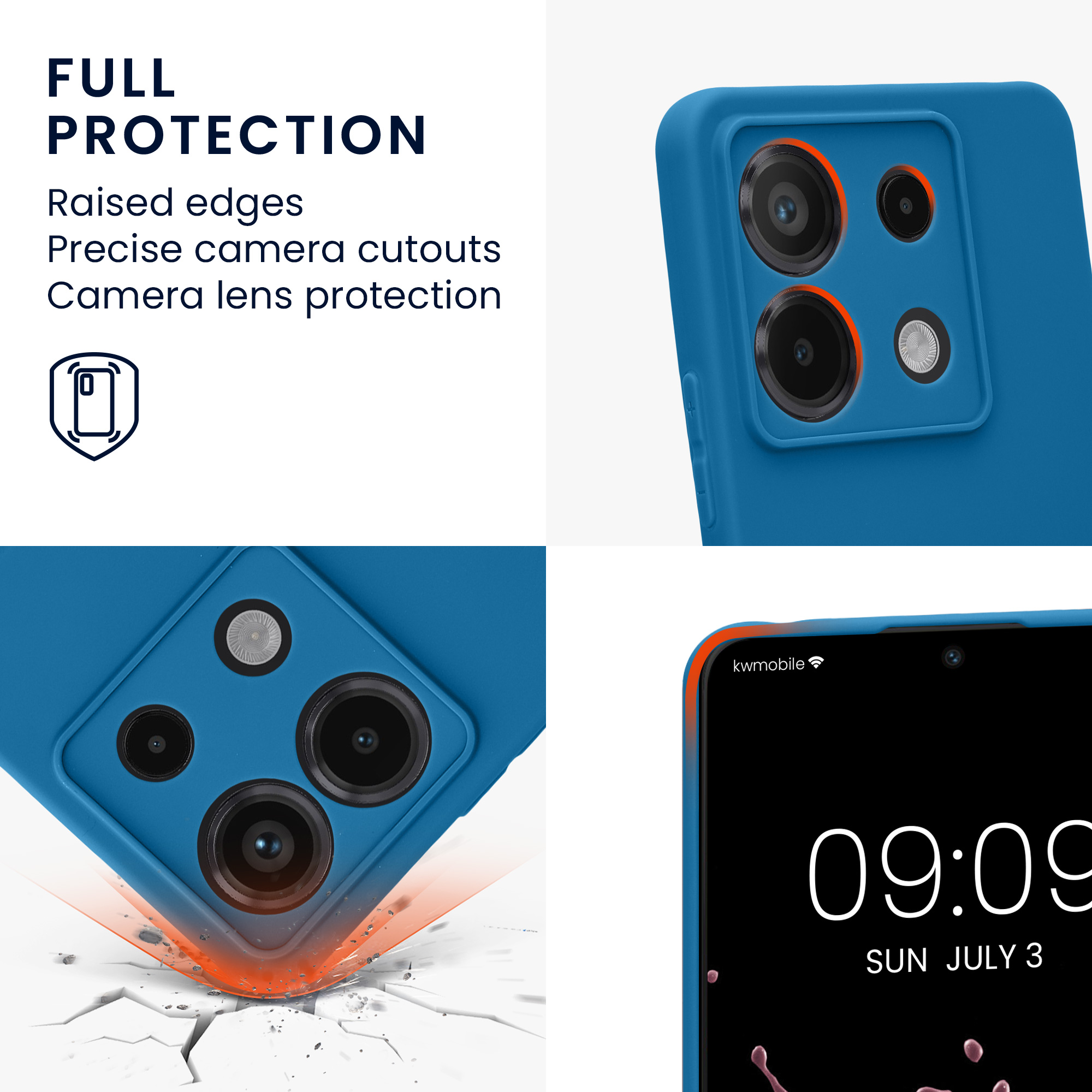 Kryt Xiaomi Redmi Note 13 Pro 5G silikonový TPU modrá kwmobile