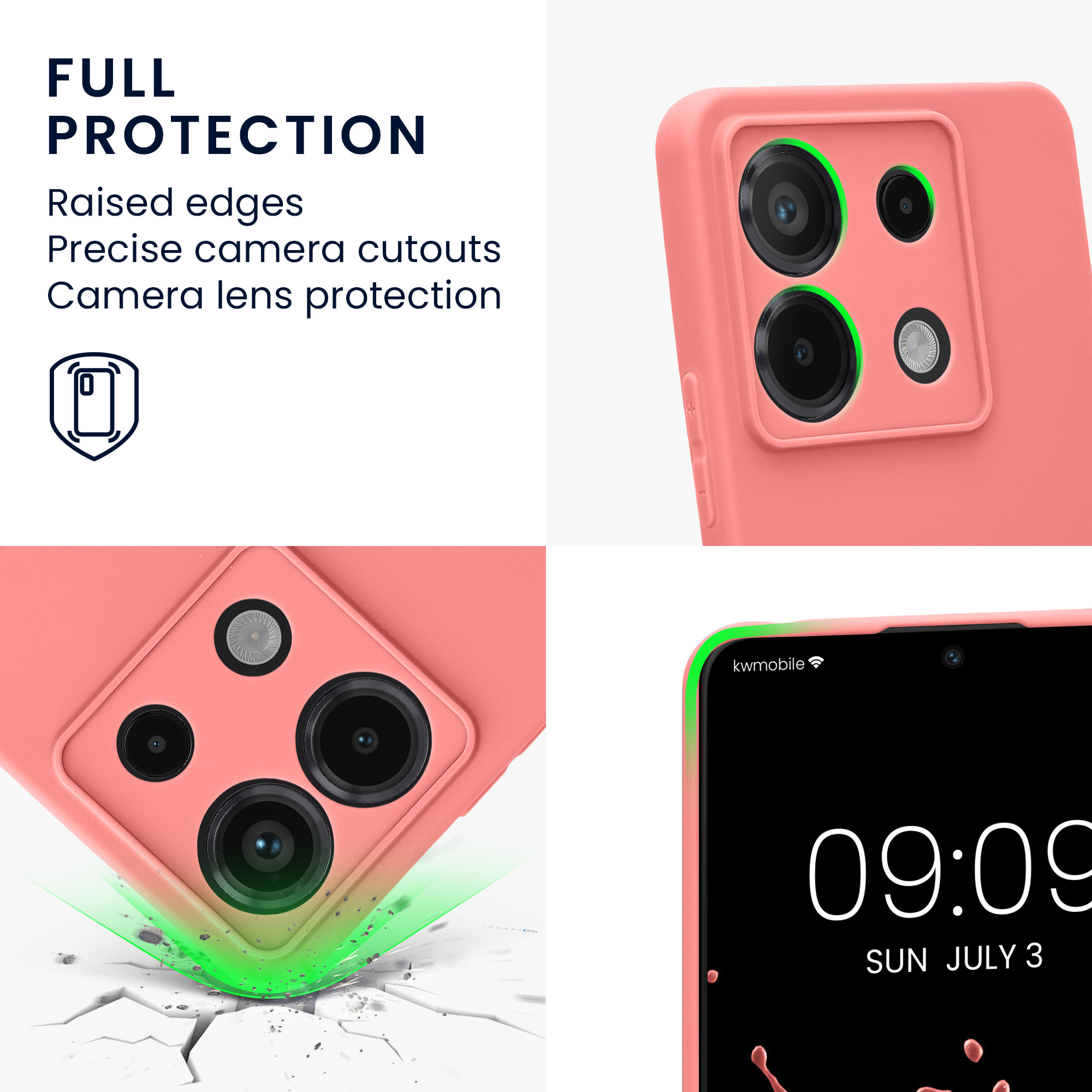 Kryt Xiaomi Redmi Note 13 Pro 5G silikonový TPU korálová kwmobile