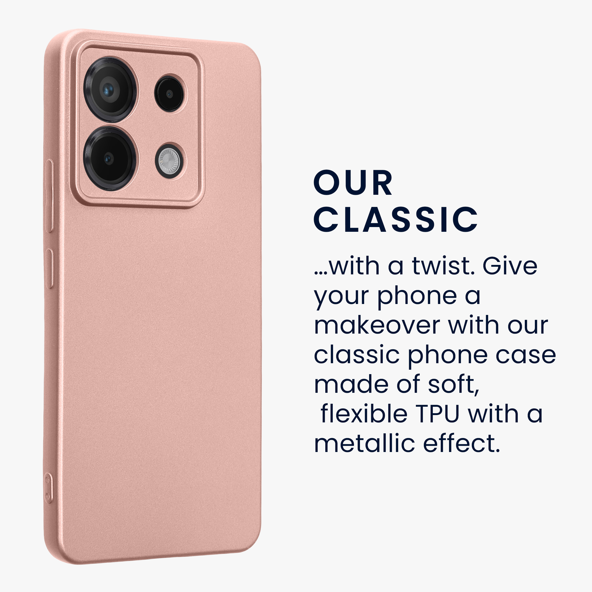 Kryt Xiaomi Redmi Note 13 Pro 5G metalický TPU metalická růžovo-zlatá kwmobile