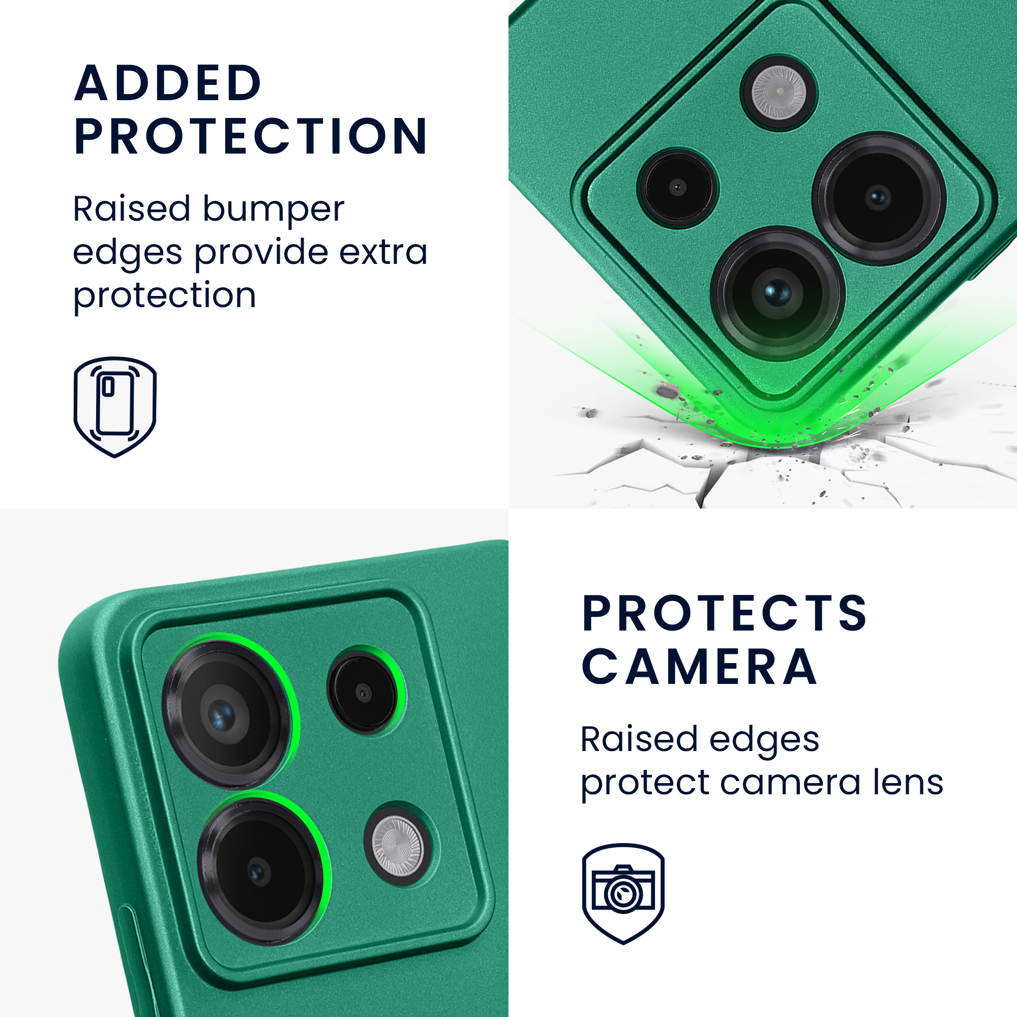 Kryt Xiaomi Redmi Note 13 Pro 5G metalický TPU zelená kwmobile