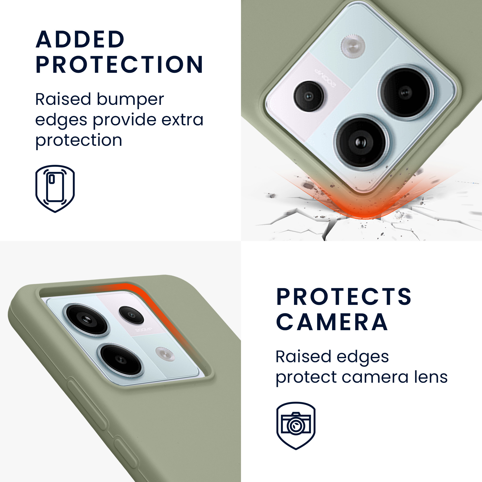 Kryt Xiaomi Redmi Note 13 Pro 5G silikonový TPU šedozelená kwmobile