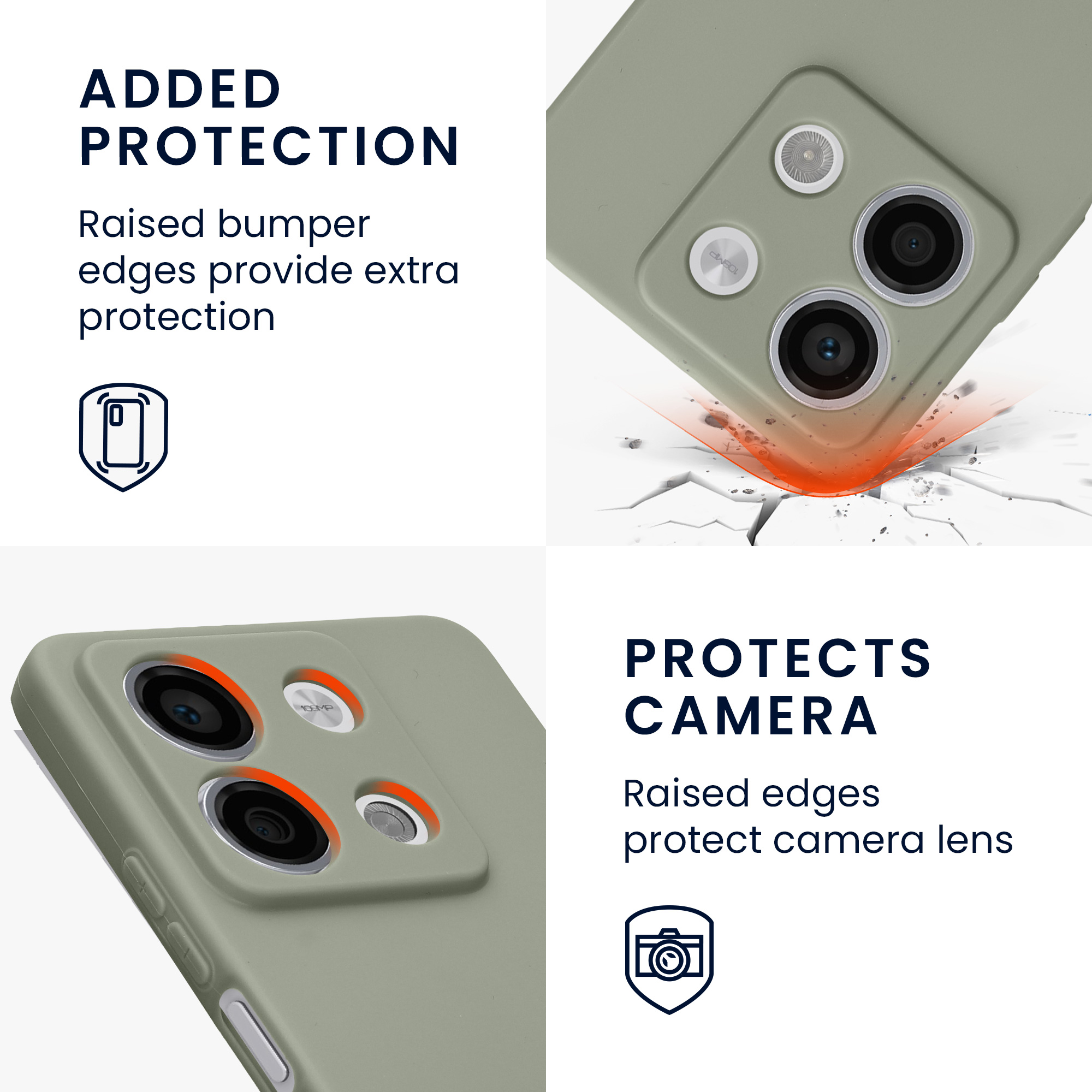 Kryt Xiaomi Redmi Note 13 5G silikonový TPU šedozelená kwmobile