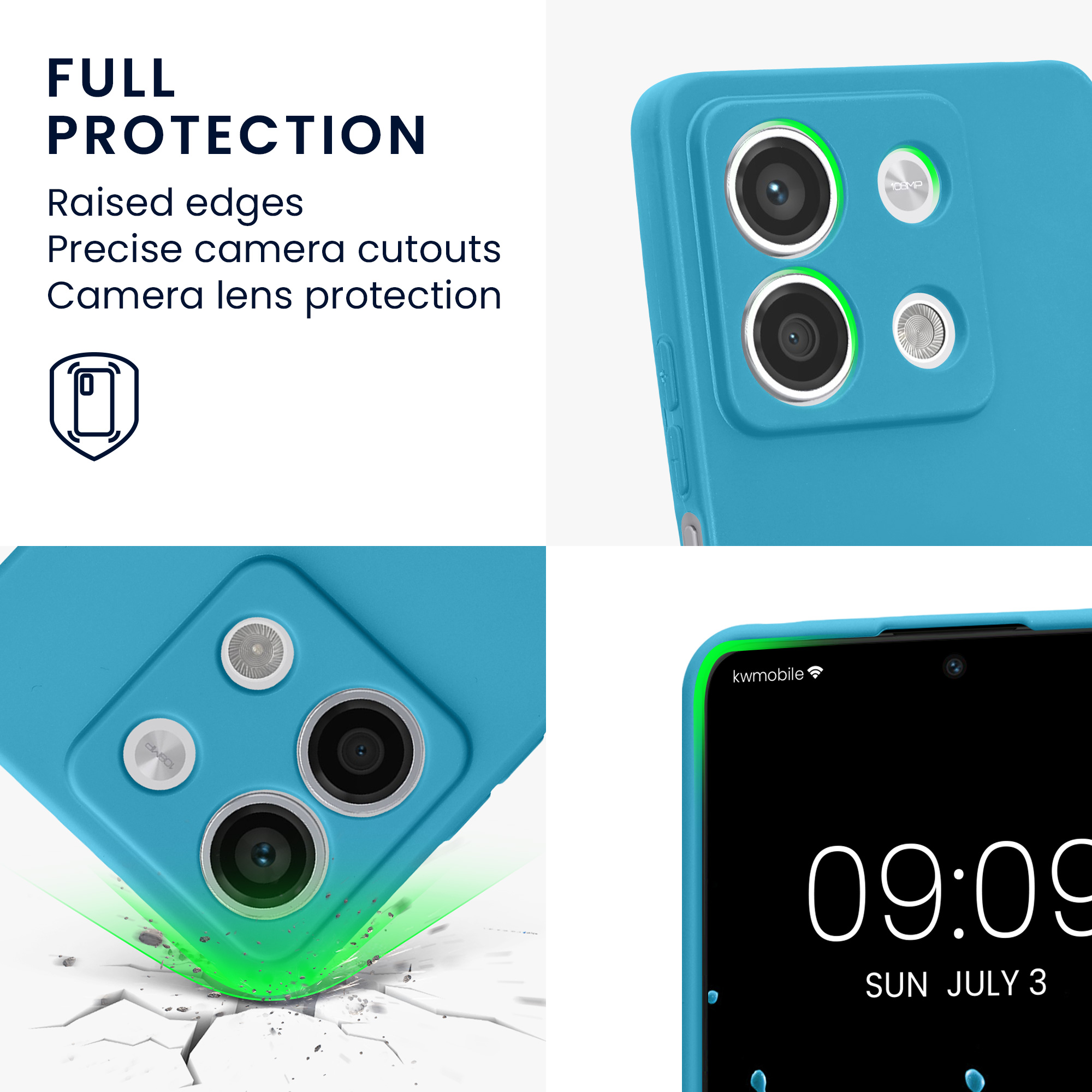 Kryt Xiaomi Redmi Note 13 5G silikonový TPU karibská modrá kwmobile