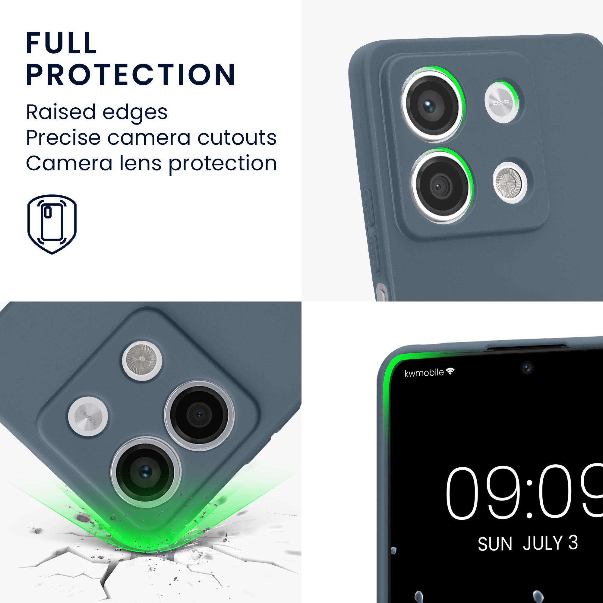 Kryt Xiaomi Redmi Note 13 5G silikonový TPU tmavá břidlice kwmobile
