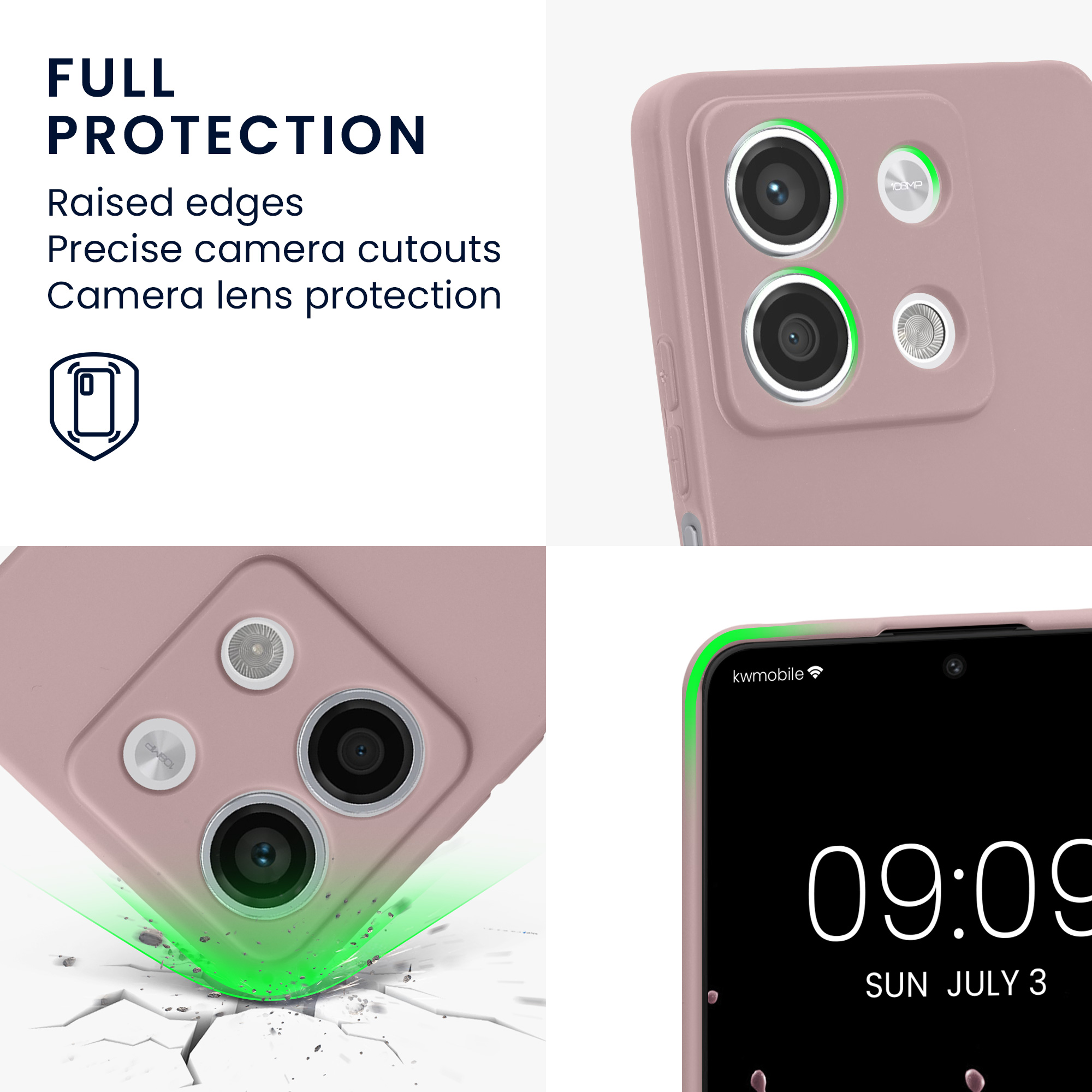 Kryt Xiaomi Redmi Note 13 5G silikonový TPU červená kwmobile