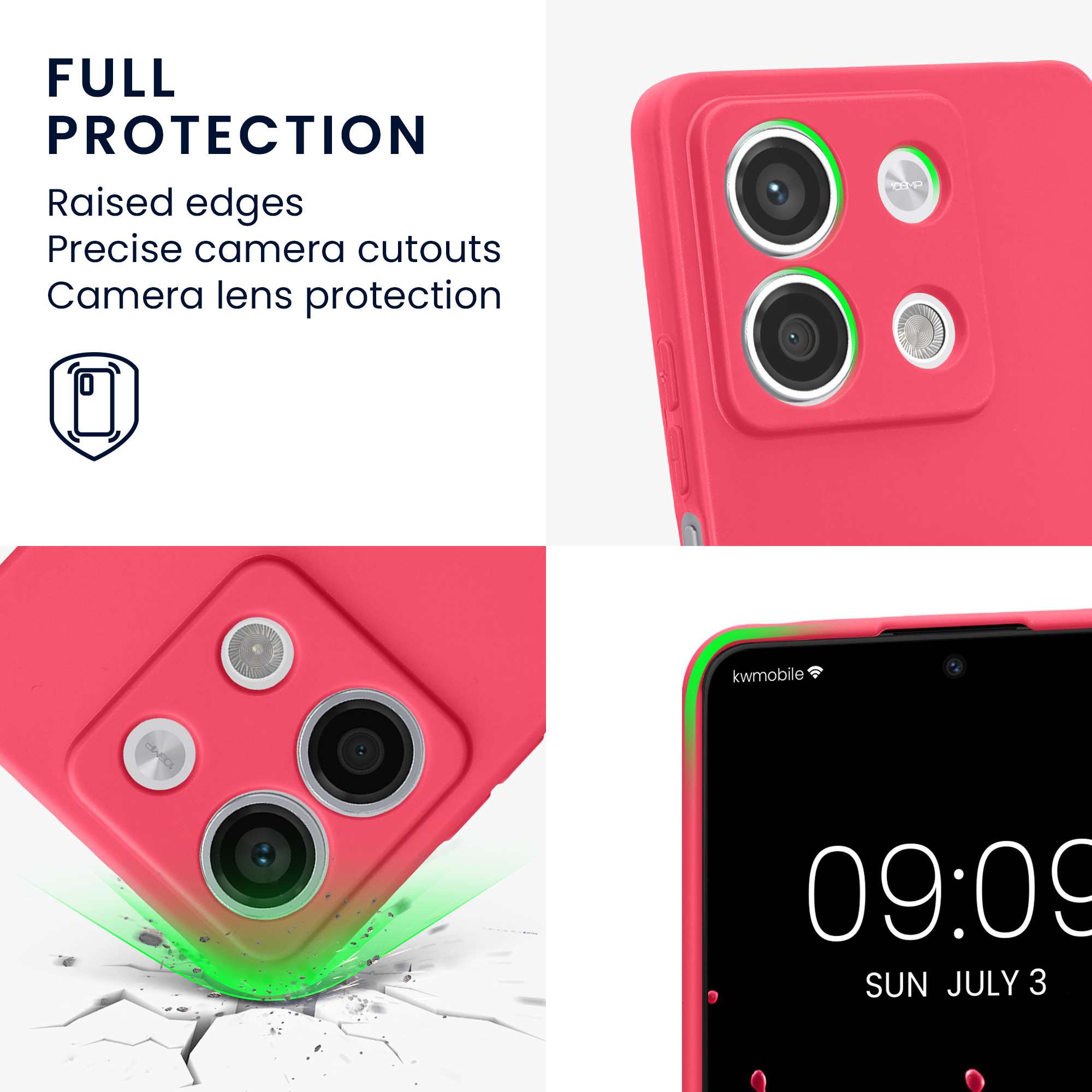 Kryt Xiaomi Redmi Note 13 5G silikonový TPU růžová kwmobile