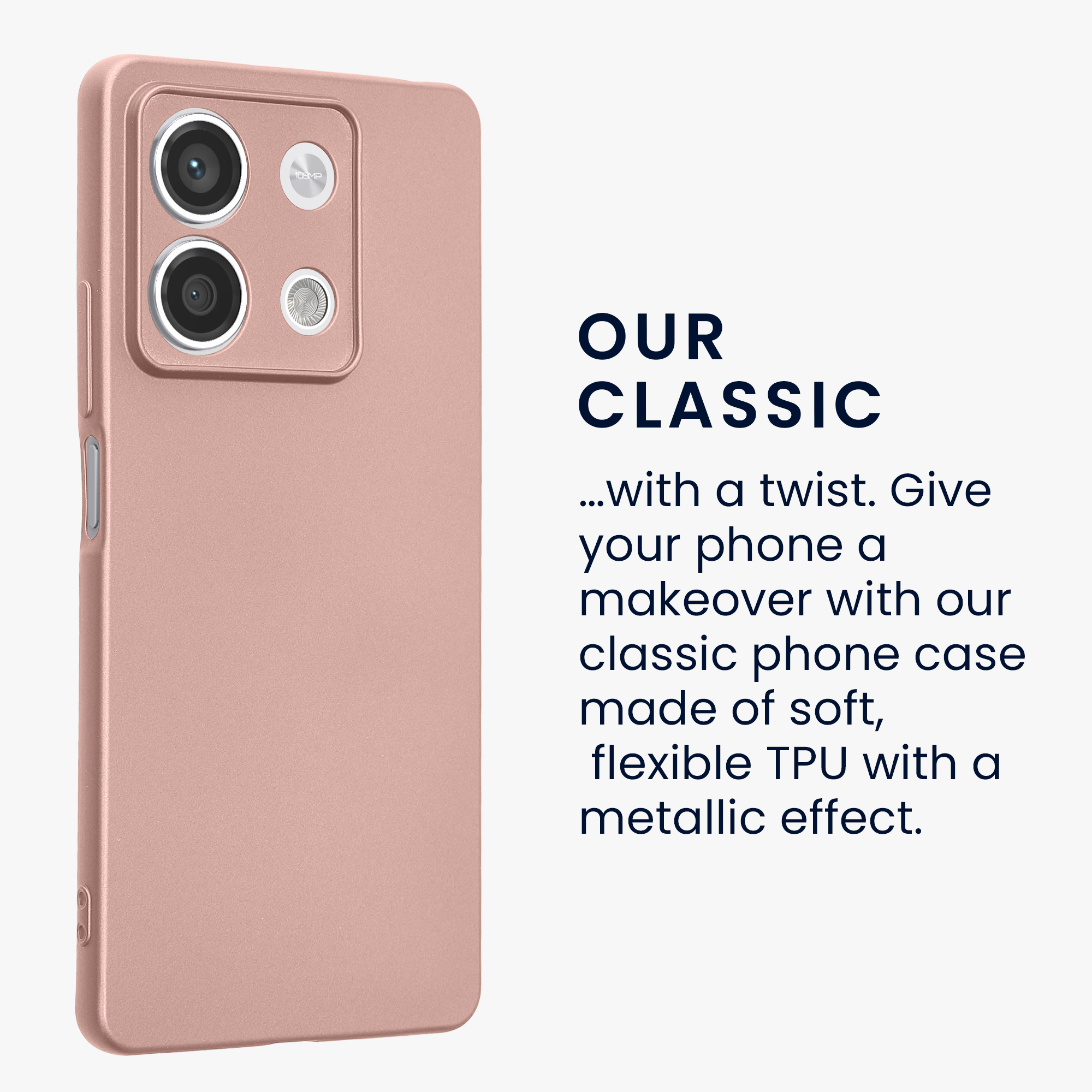 Kryt Xiaomi Redmi Note 13 5G metalický TPU metalická růžovo-zlatá kwmobile