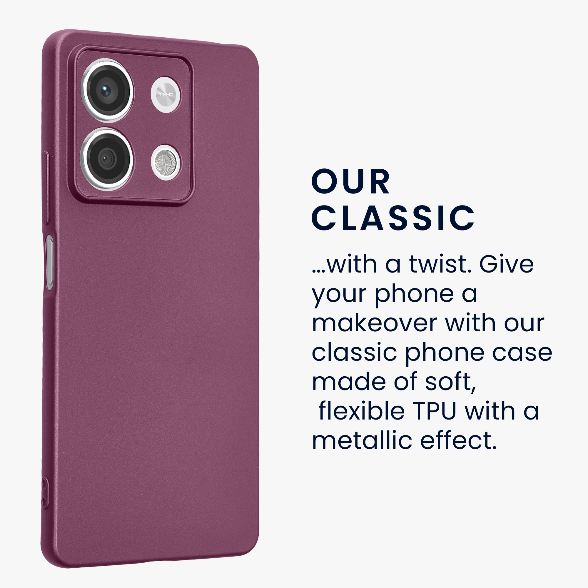 Kryt Xiaomi Redmi Note 13 5G metalický TPU levandulová kwmobile