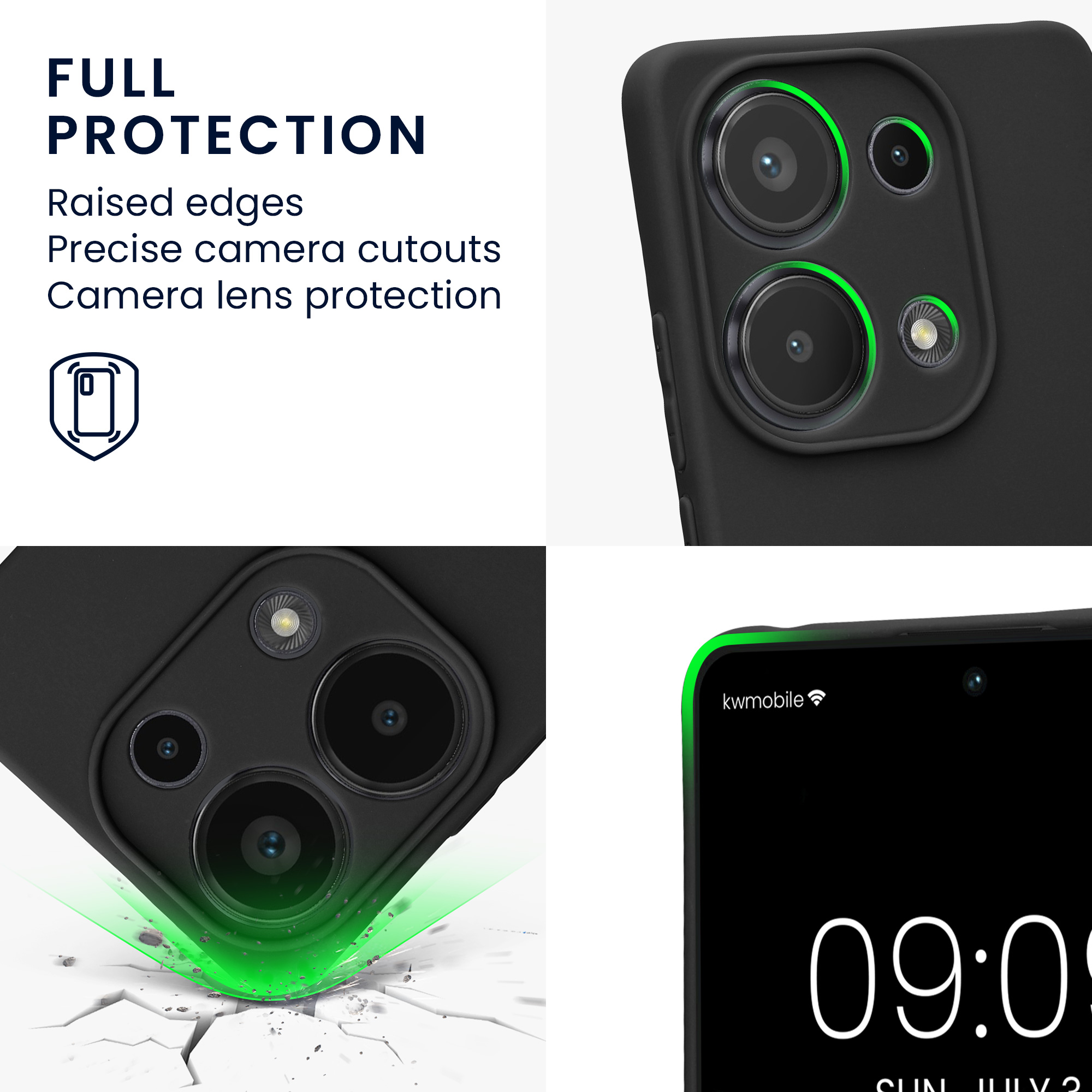 Kryt Xiaomi Redmi Note 13 Pro 4G silikonový TPU černá matná kwmobile