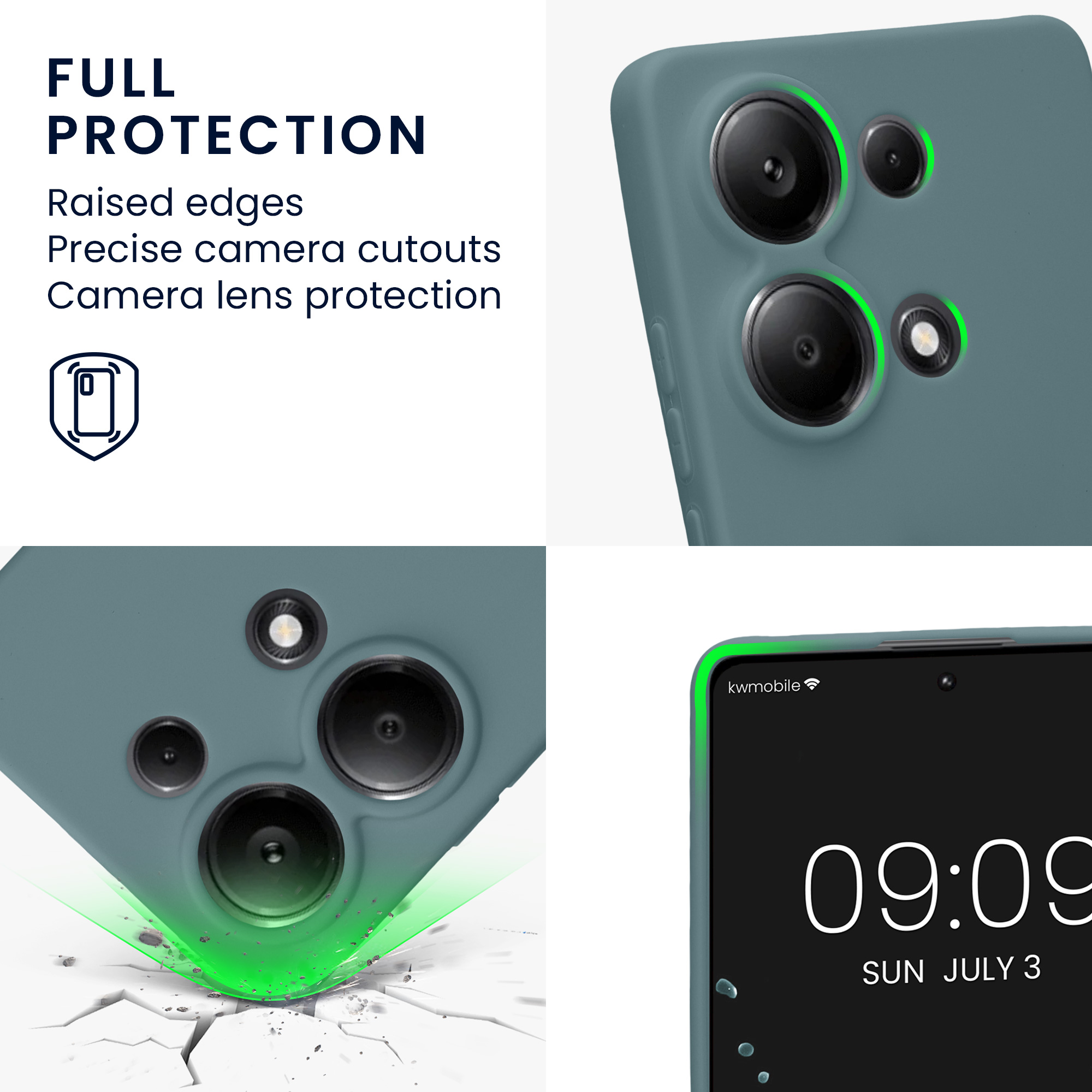 Kryt Xiaomi Redmi Note 13 Pro 4G silikonový TPU arktická noc kwmobile
