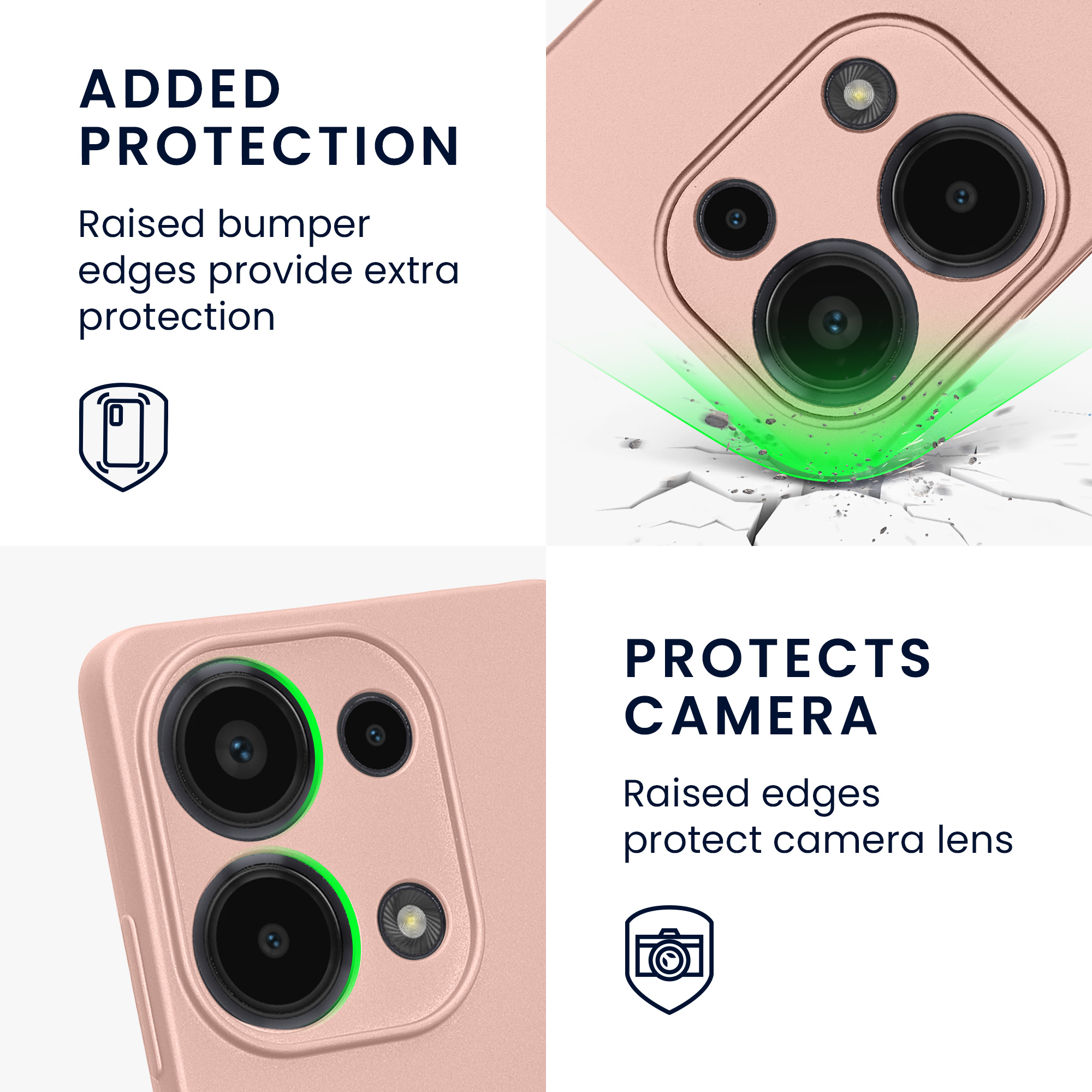 Kryt Xiaomi Redmi Note 13 Pro 4G metalický TPU metalická růžovo-zlatá kwmobile