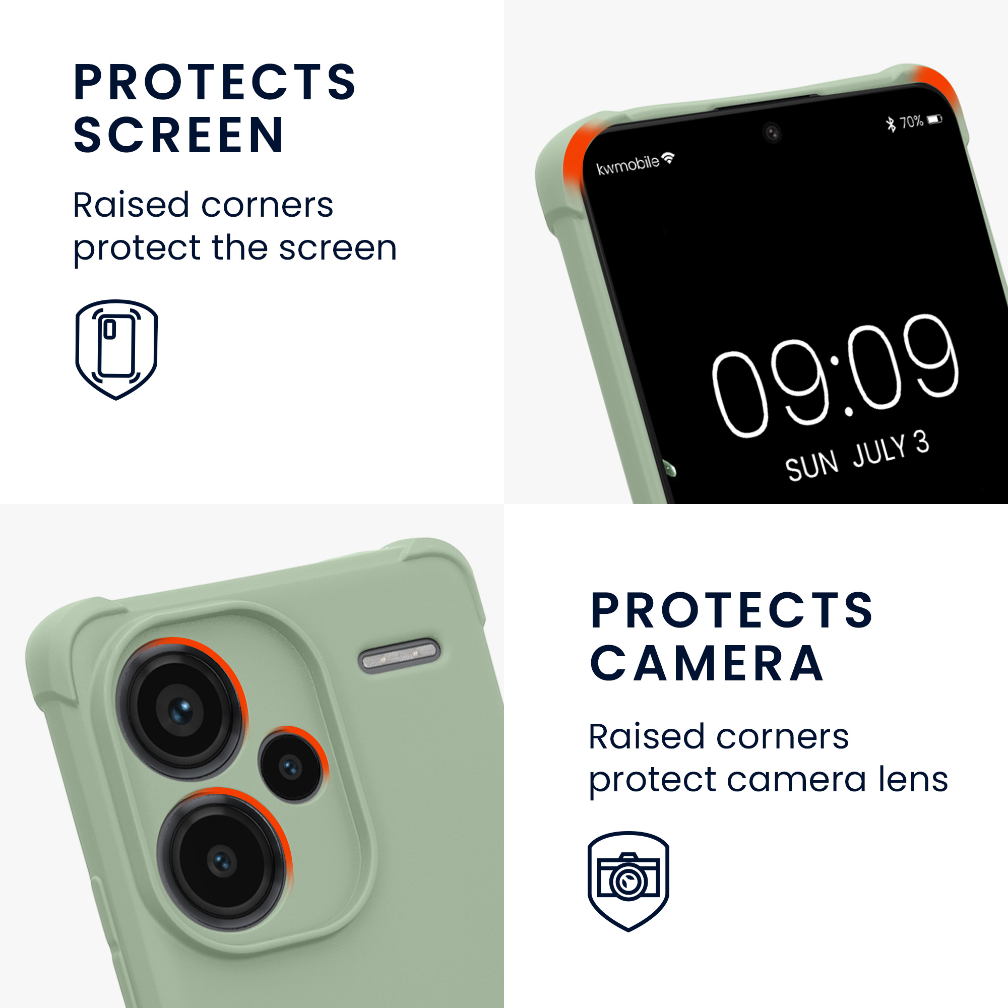 Kryt Xiaomi Redmi Note 13 Pro+ 5G crossbody popruh TPU šedozelená kwmobile