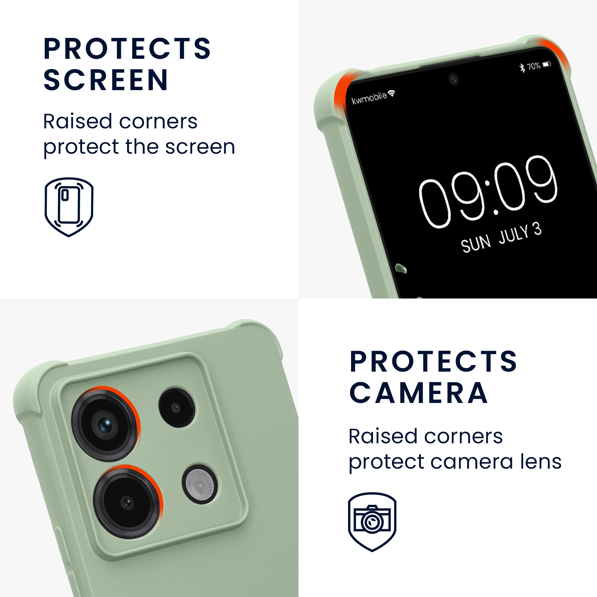 Kryt Xiaomi Redmi Note 13 Pro 5G crossbody popruh TPU šedozelená kwmobile