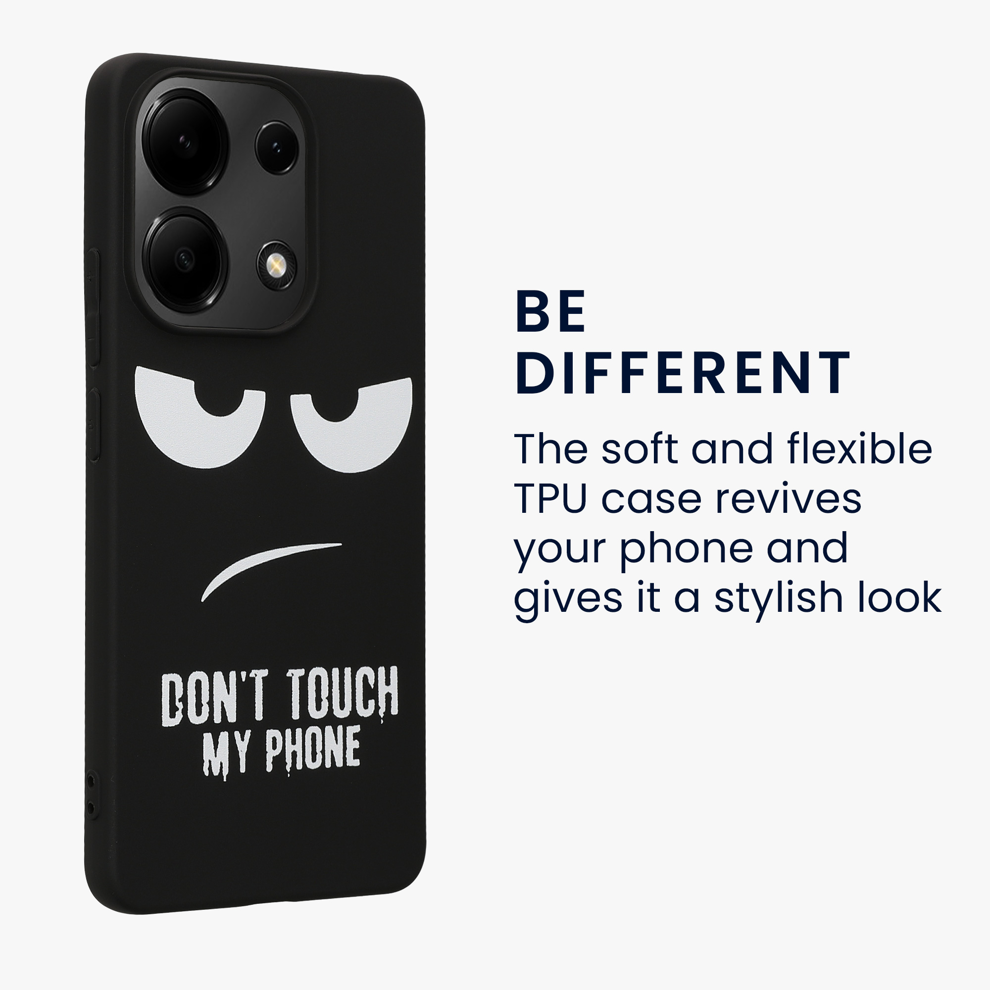 Kryt Xiaomi Redmi Note 13 4G Don't Touch TPU bílá/černá kwmobile