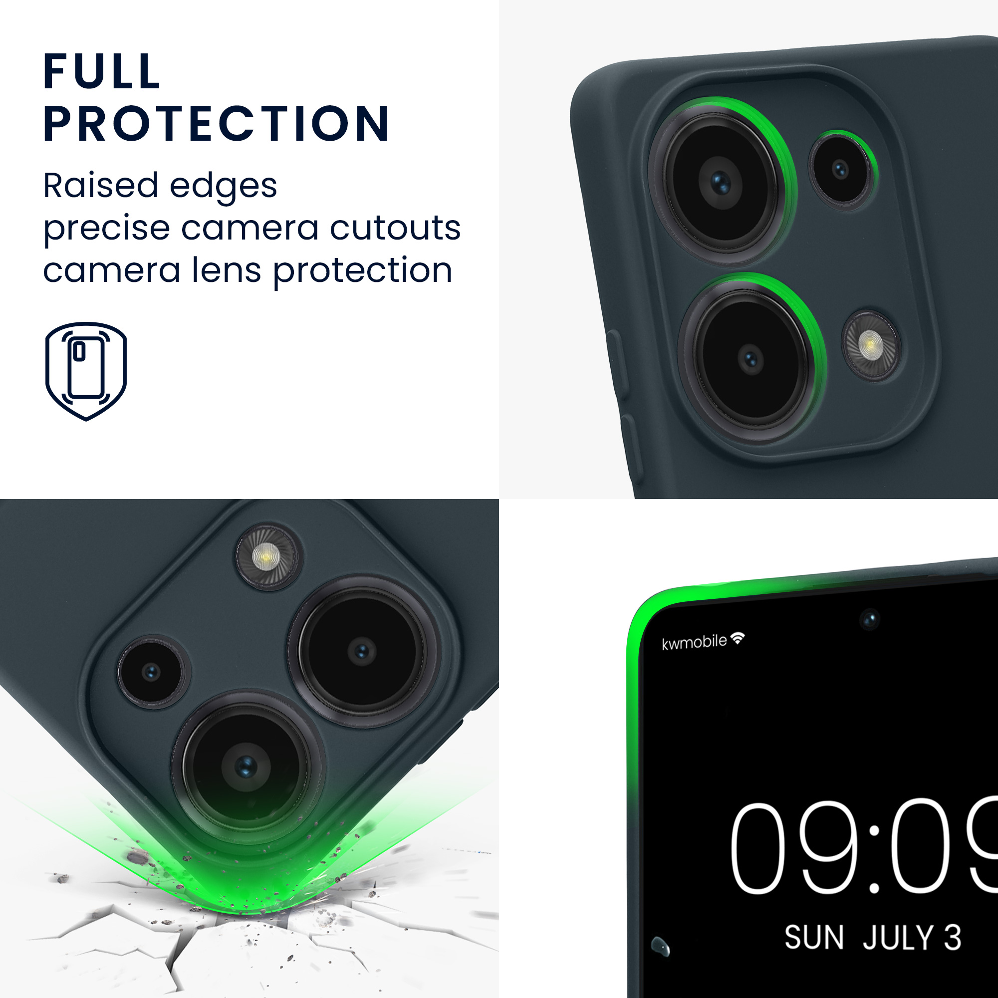 Kryt Xiaomi Redmi Note 13 Pro 4G silikonový TPU tmavá břidlice kwmobile
