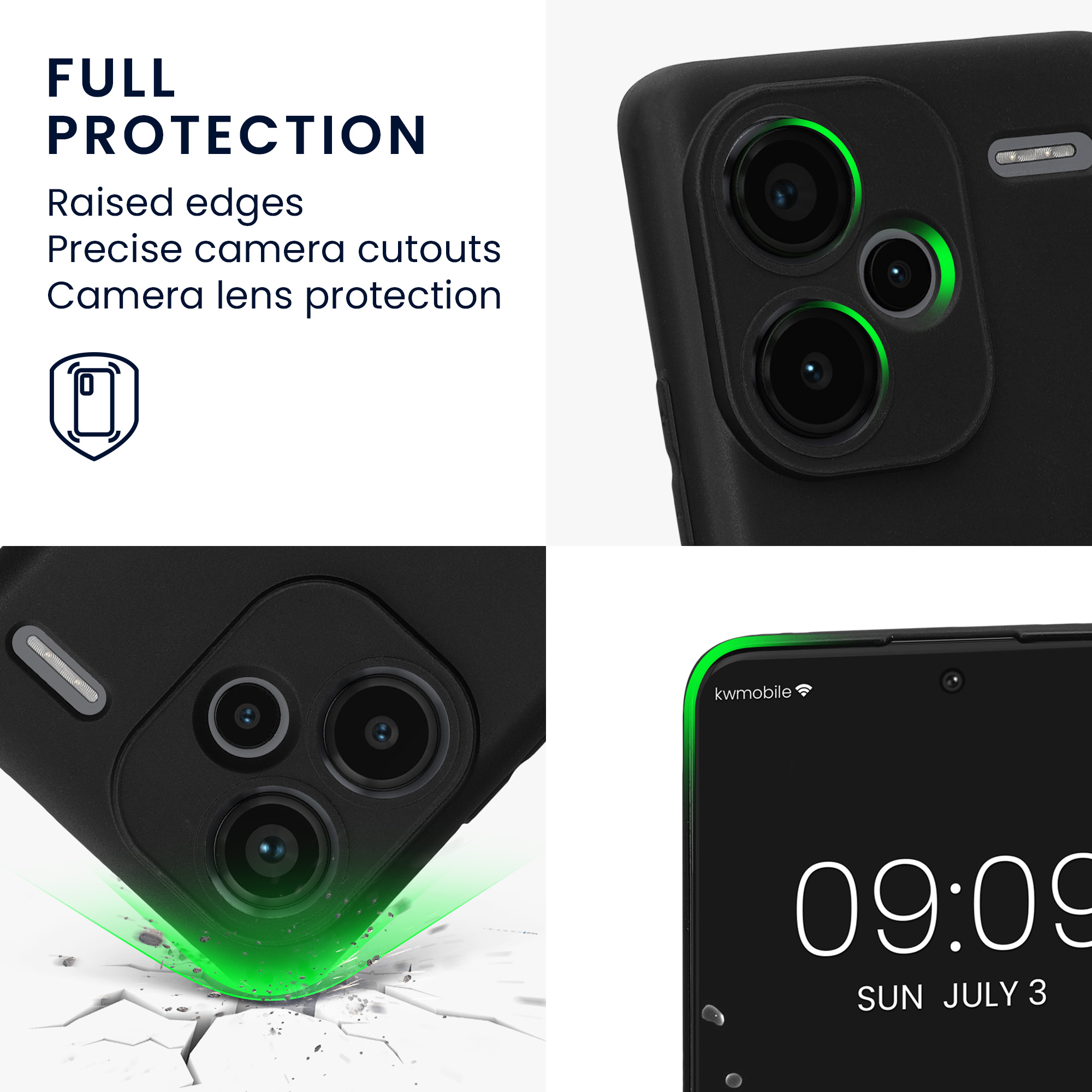 Kryt Xiaomi Redmi Note 13 Pro+ 5G silikonový TPU černá kwmobile