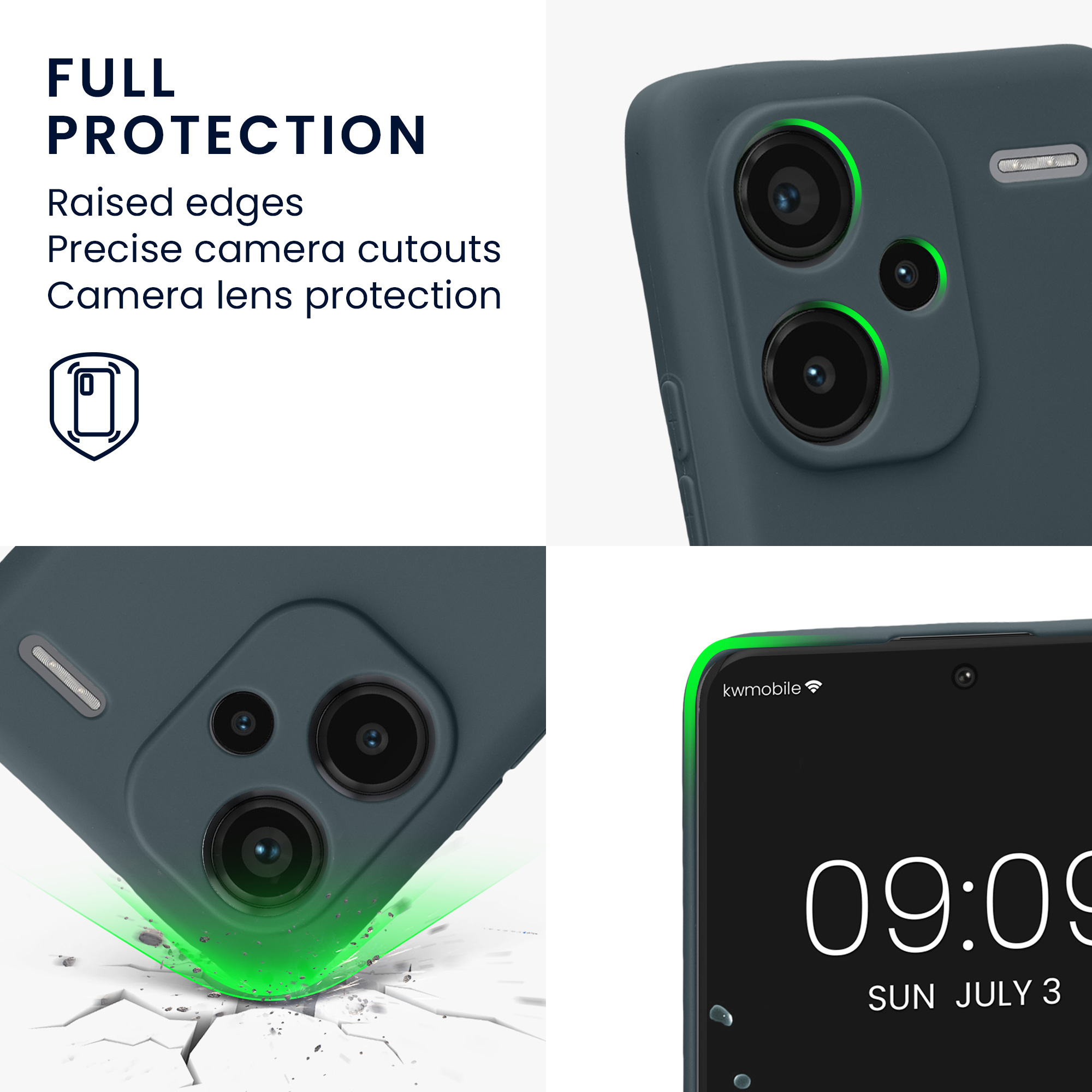 Kryt Xiaomi Redmi Note 13 Pro+ 5G silikonový TPU tmavá břidlice kwmobile