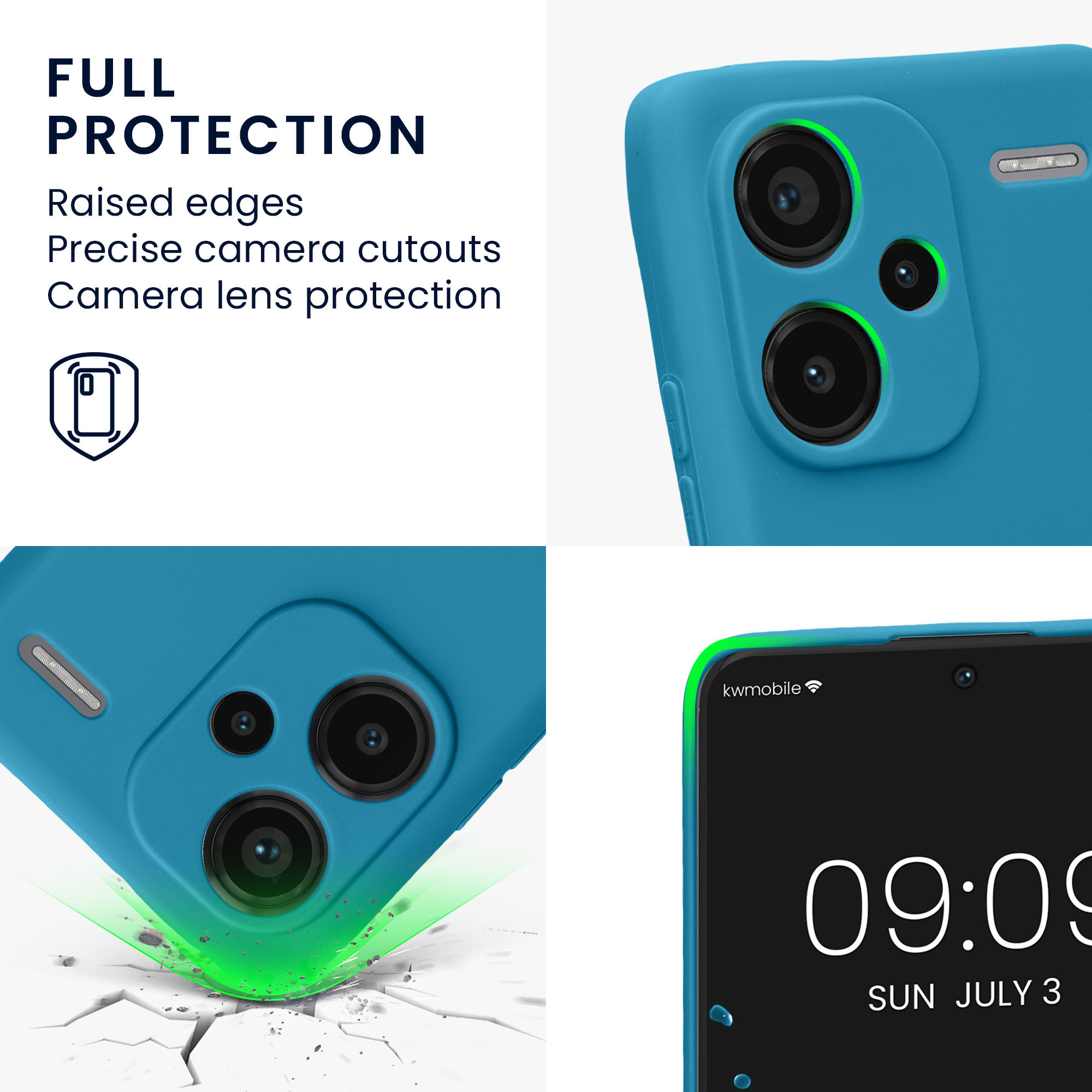 Kryt Xiaomi Redmi Note 13 Pro+ 5G silikonový TPU karibská modrá kwmobile