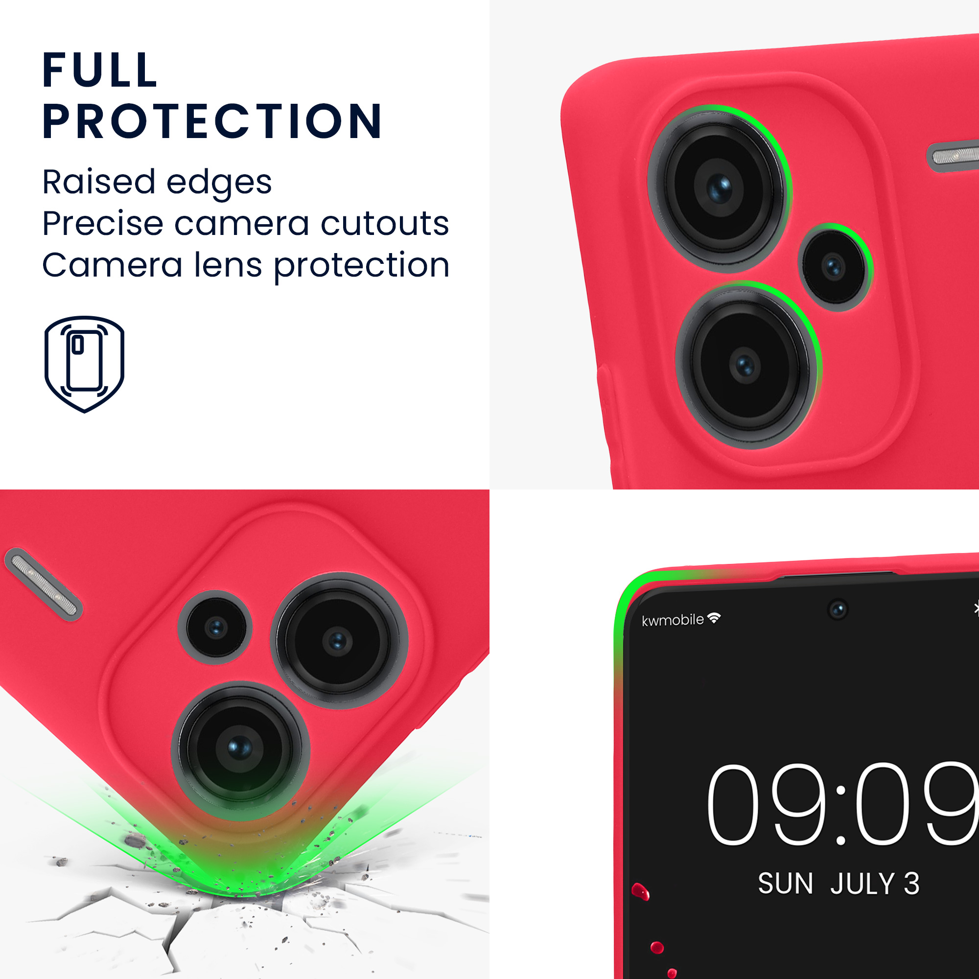 Pouzdro pro Xiaomi Redmi Note 13 Pro+ 5G / Redmi Note 13 Pro Plus 5G kwmobile tenké TPU - neonově růžová