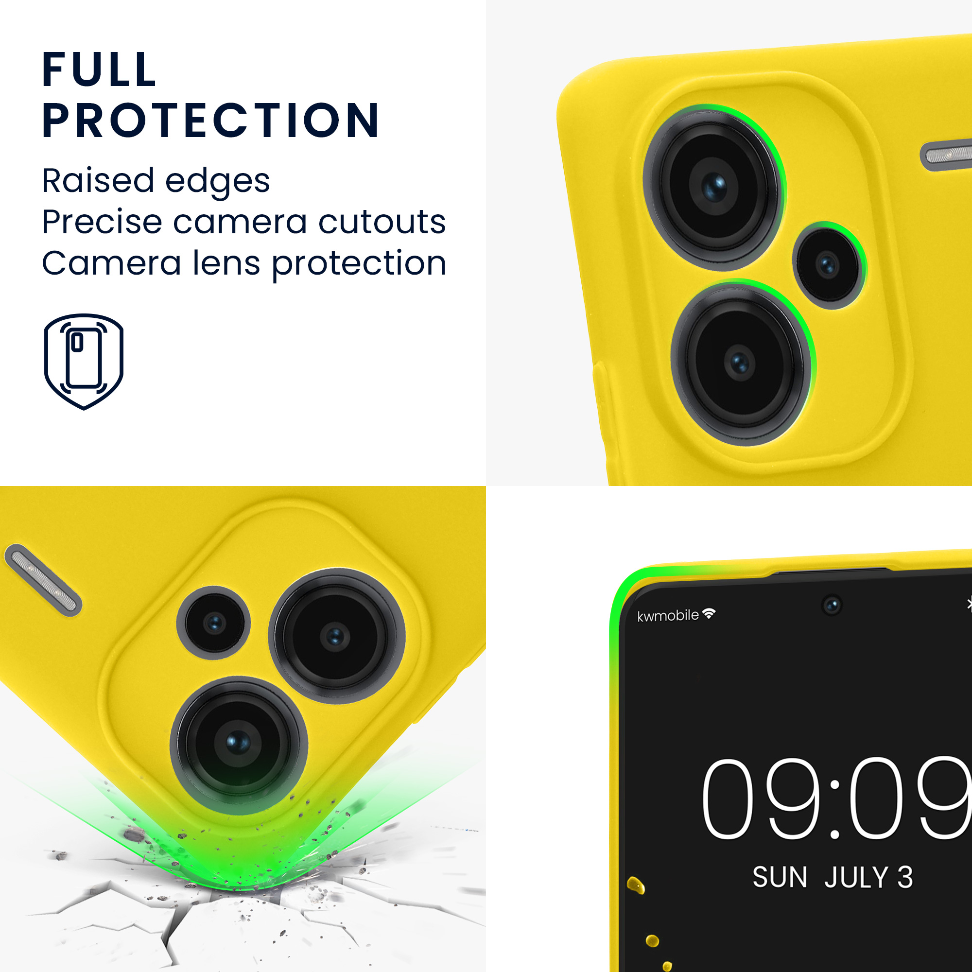 Kryt Xiaomi Redmi Note 13 Pro+ 5G silikonový TPU zářivě žlutá kwmobile
